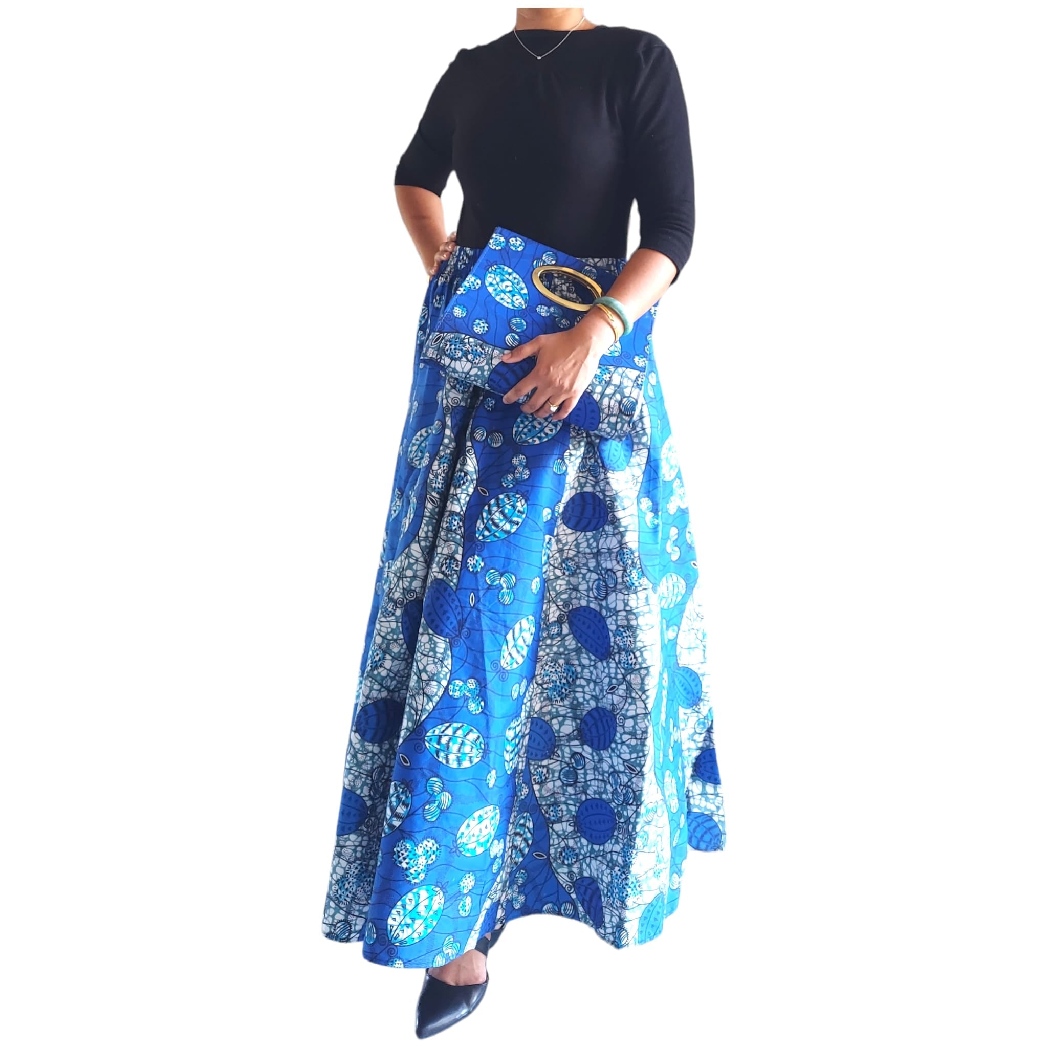 1003 Combo Long Skirt & Pocketbook Set