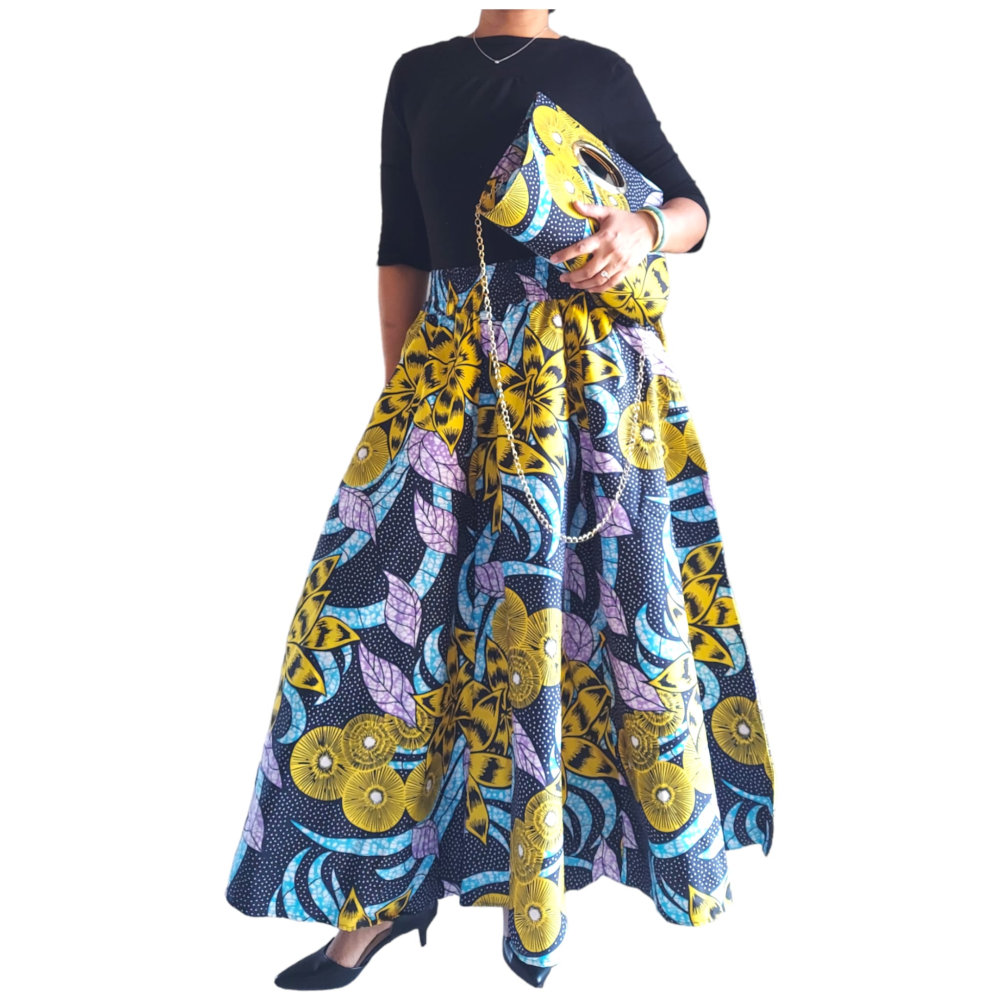 1003 Combo Long Skirt & Pocketbook Set