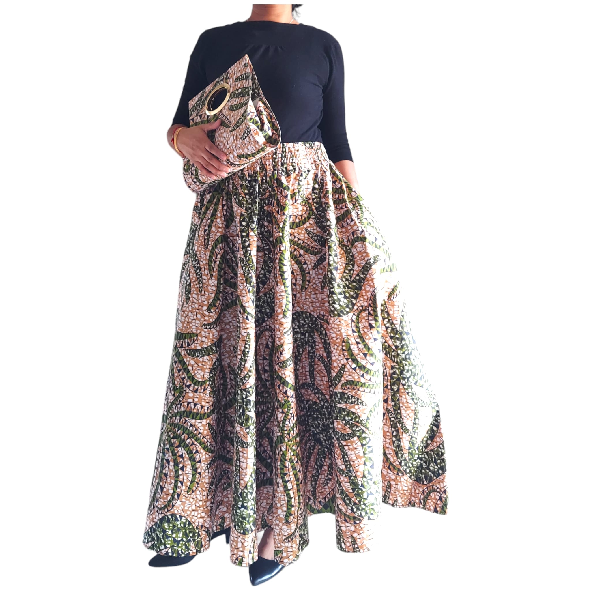 1003 Combo Long Skirt & Pocketbook Set