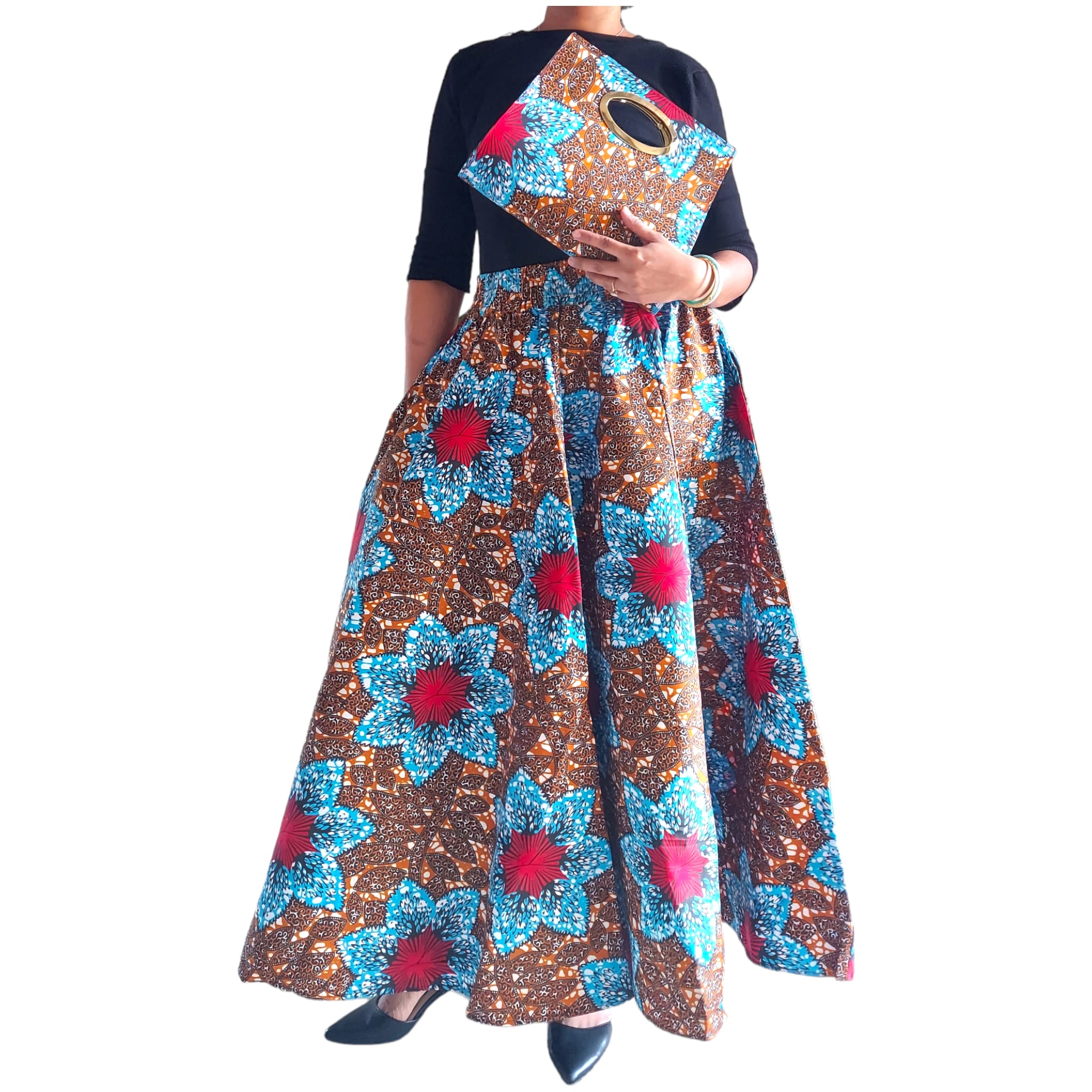 1003 Combo Long Skirt & Pocketbook Set