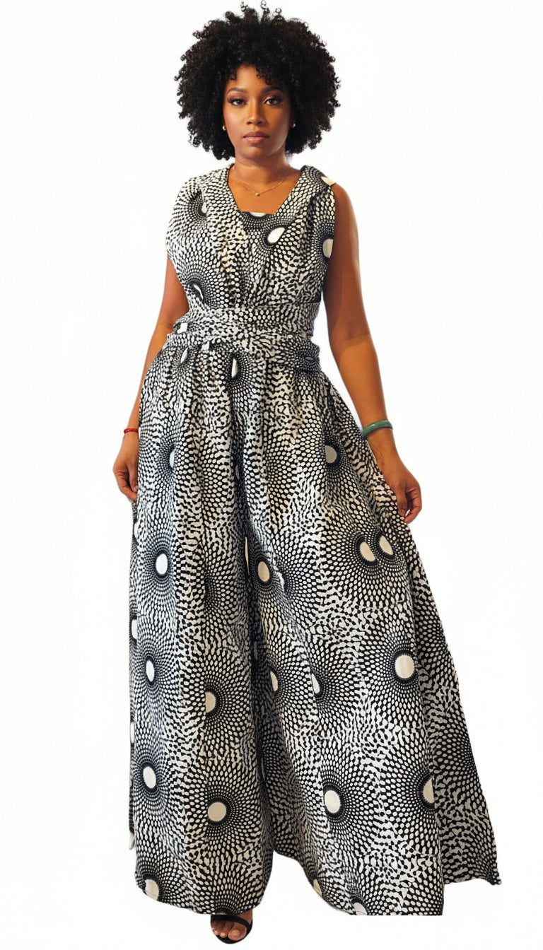 Infinity Palazzo / Romper / Jumpsuit - 901 White/Black