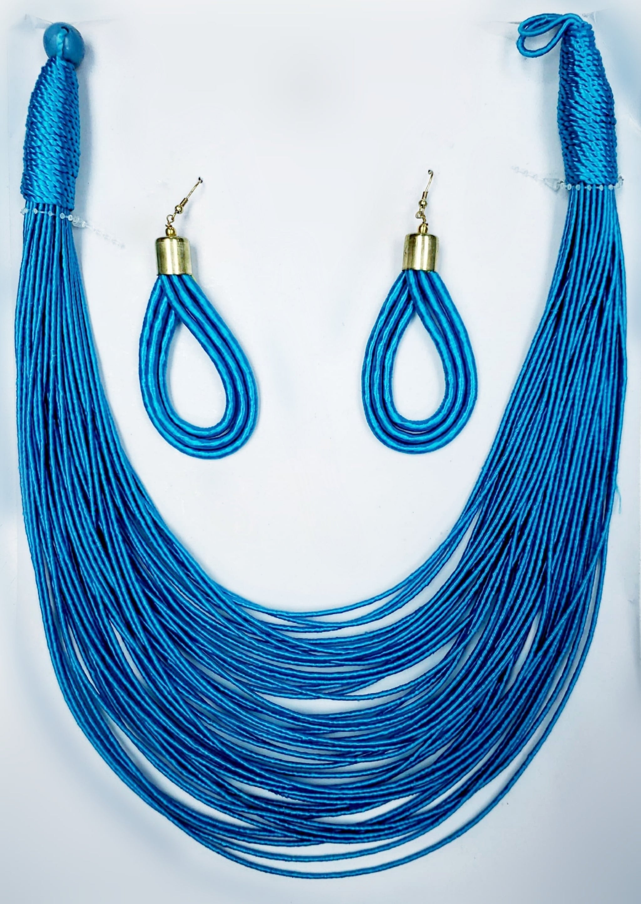 Rope Layered Necklace & Earrings Set