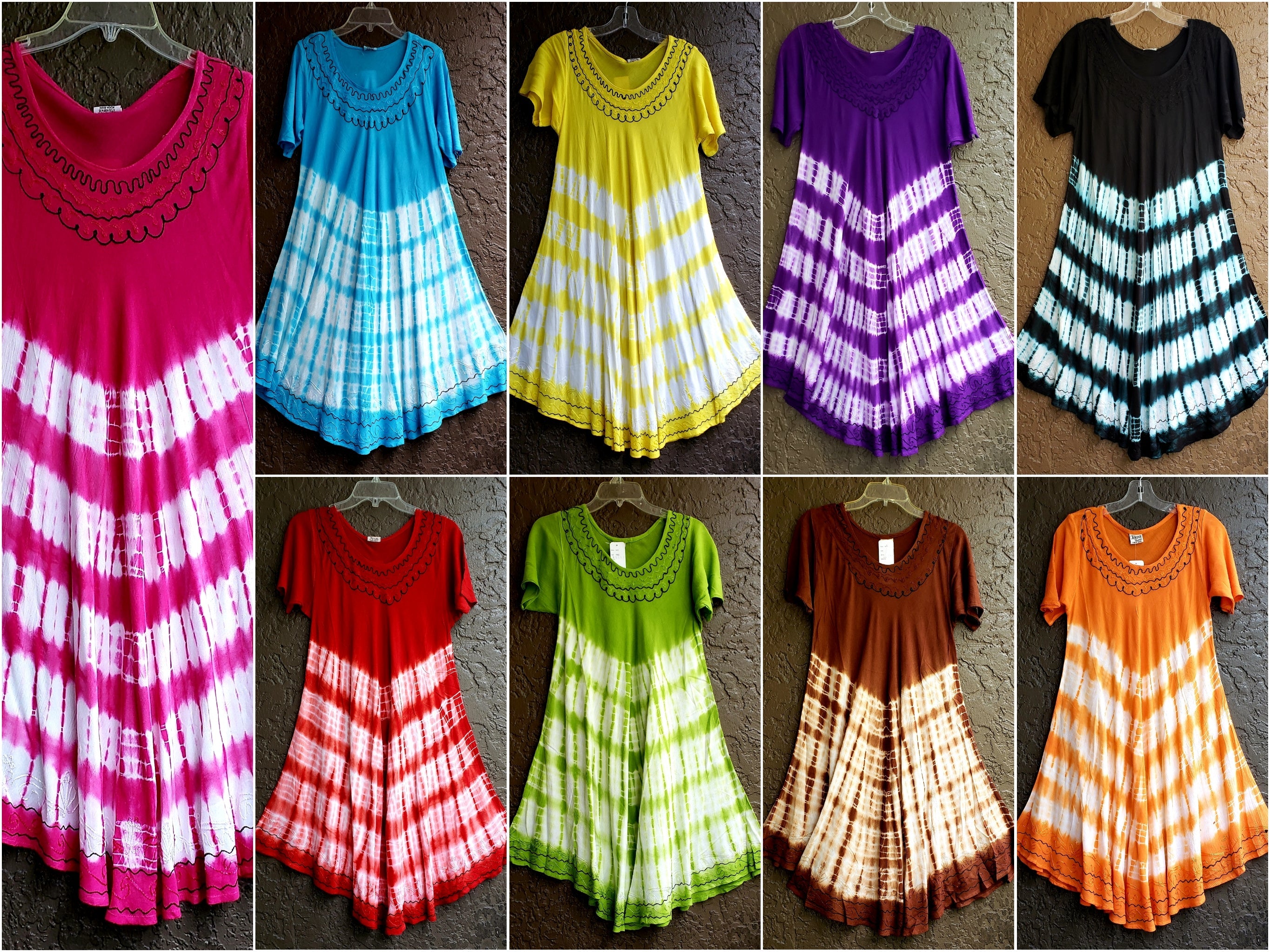 Umbrella Dress/ Short Sleeves/Tie Dye-13511