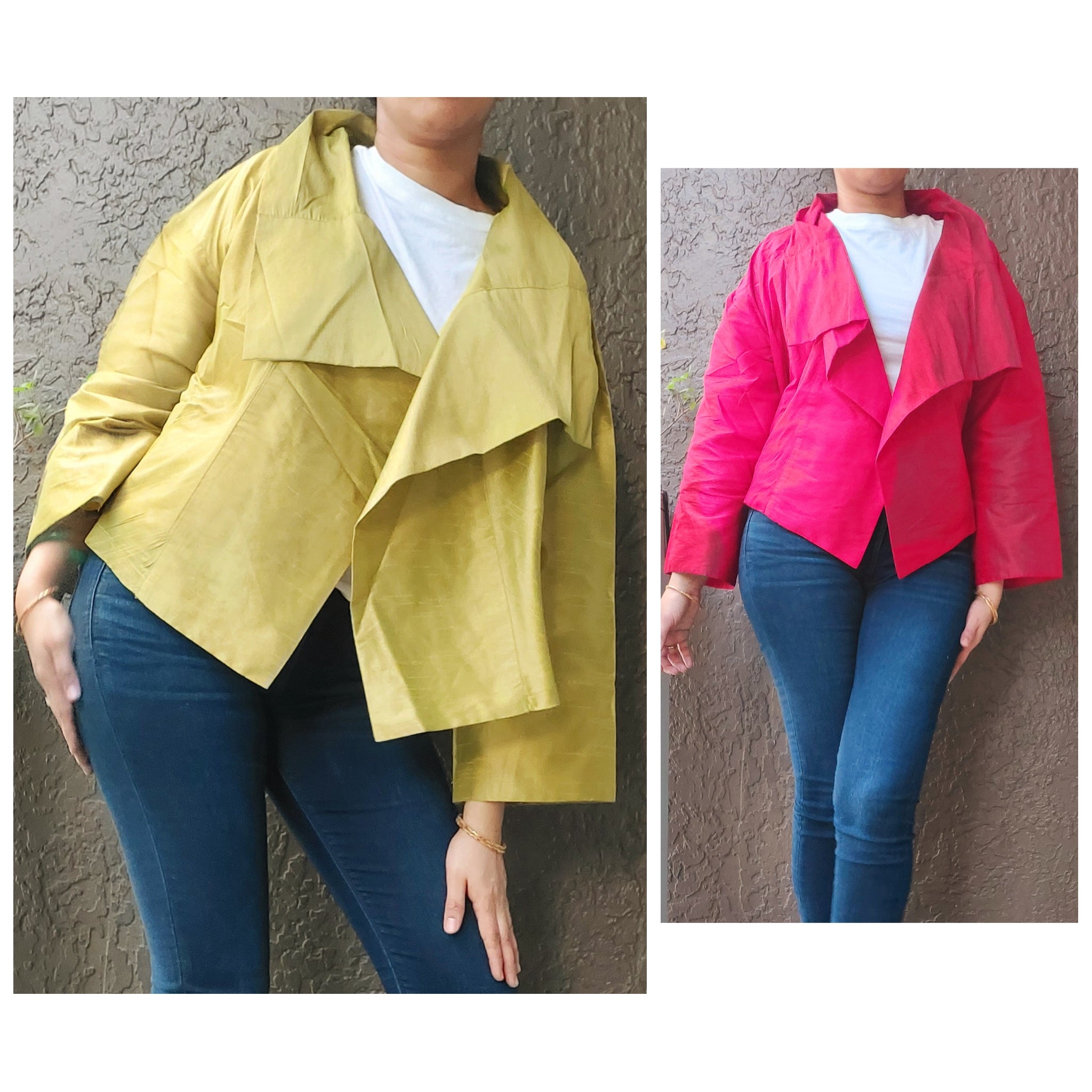 Faux Silk Crop Jacket/Blazer 20651