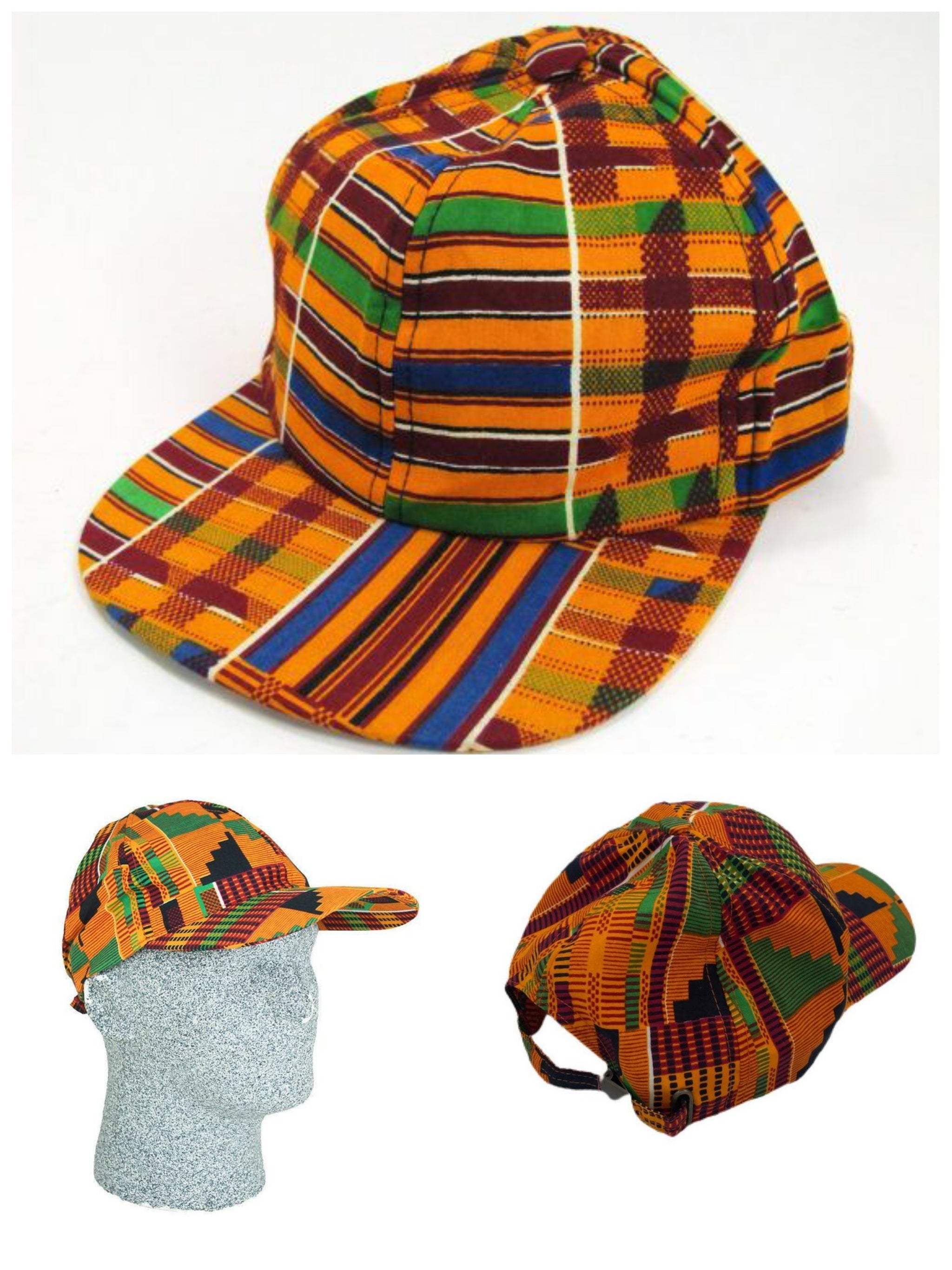 African Kente Print Baseball Cap/ Unisex