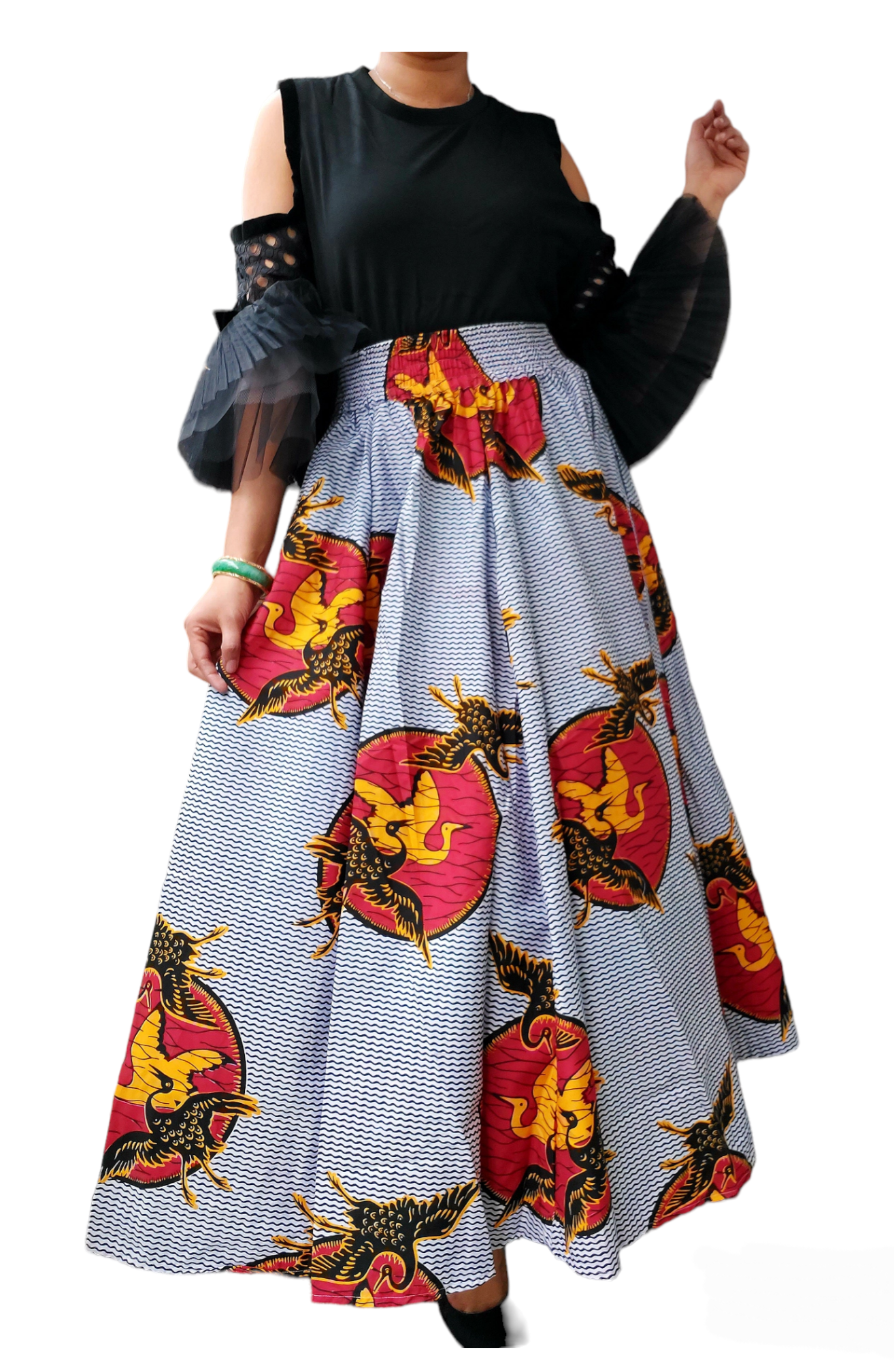 1003 Women Long Printed Skirt