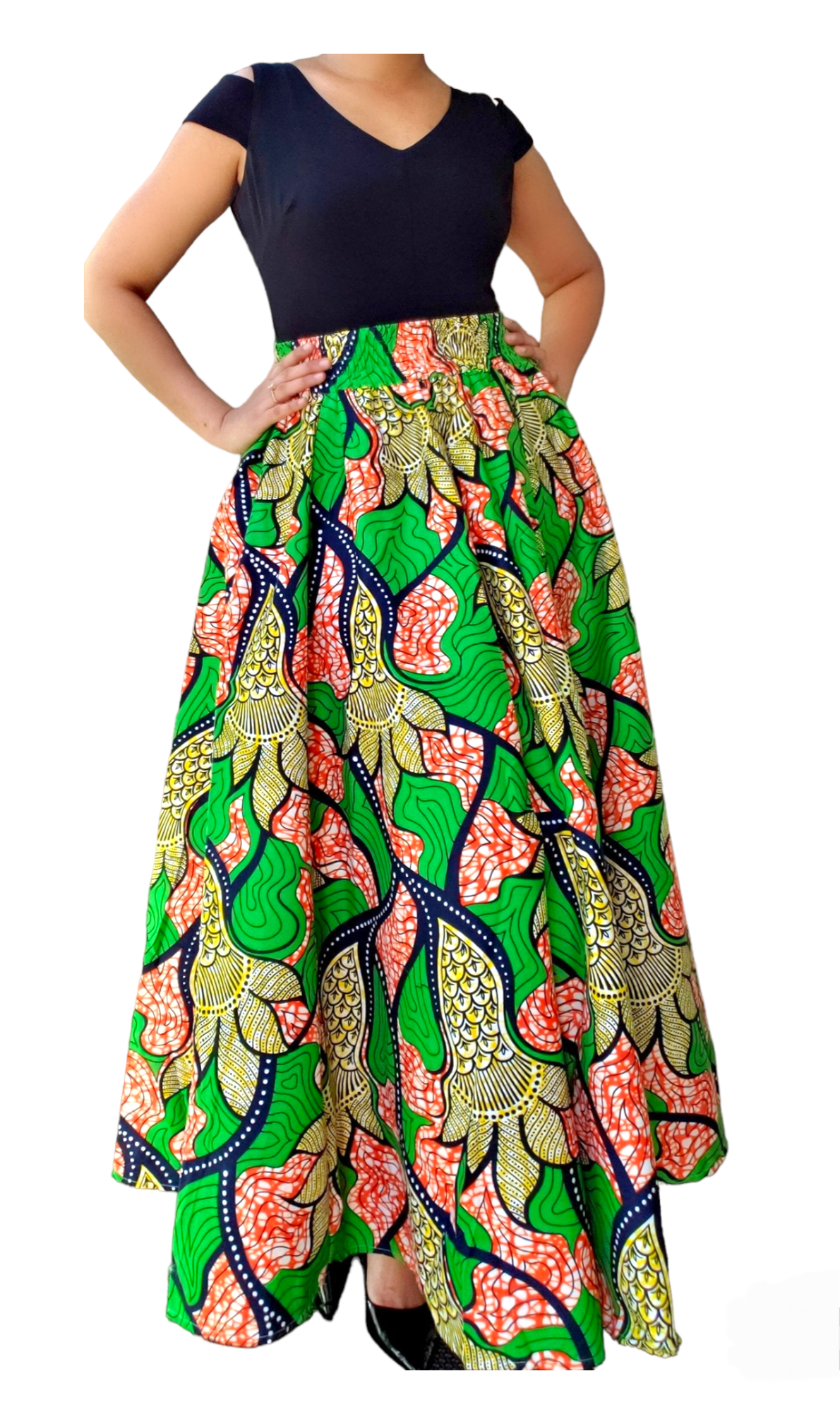 1003 Women Long Printed Skirt