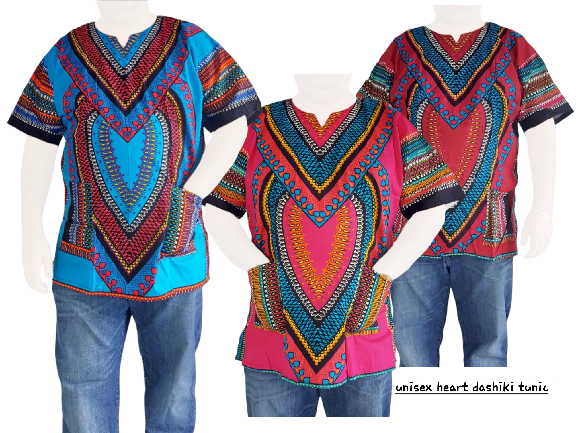 Unisex Heart Dashik Tunic