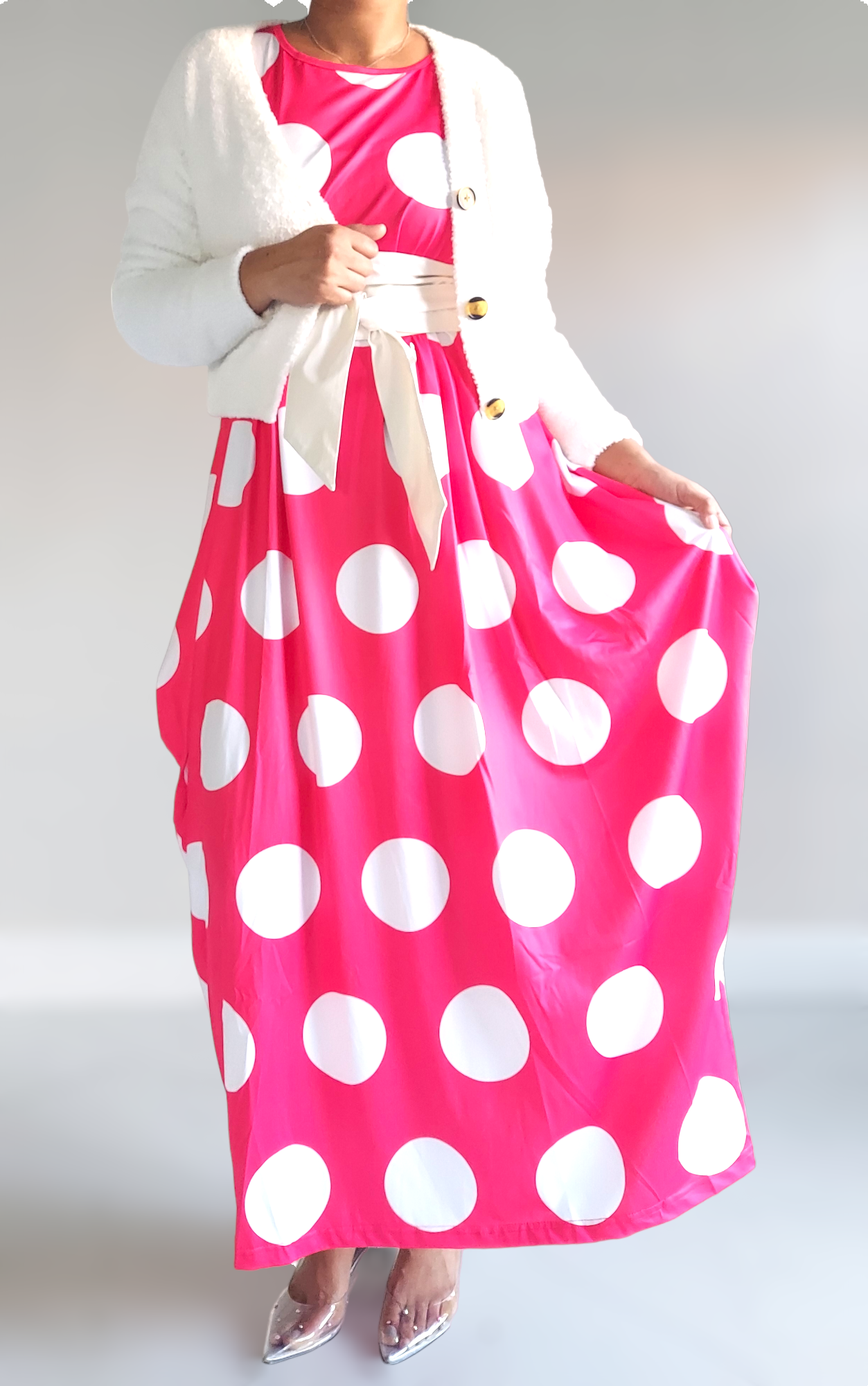 Bubble Dress Red & White Polkadot