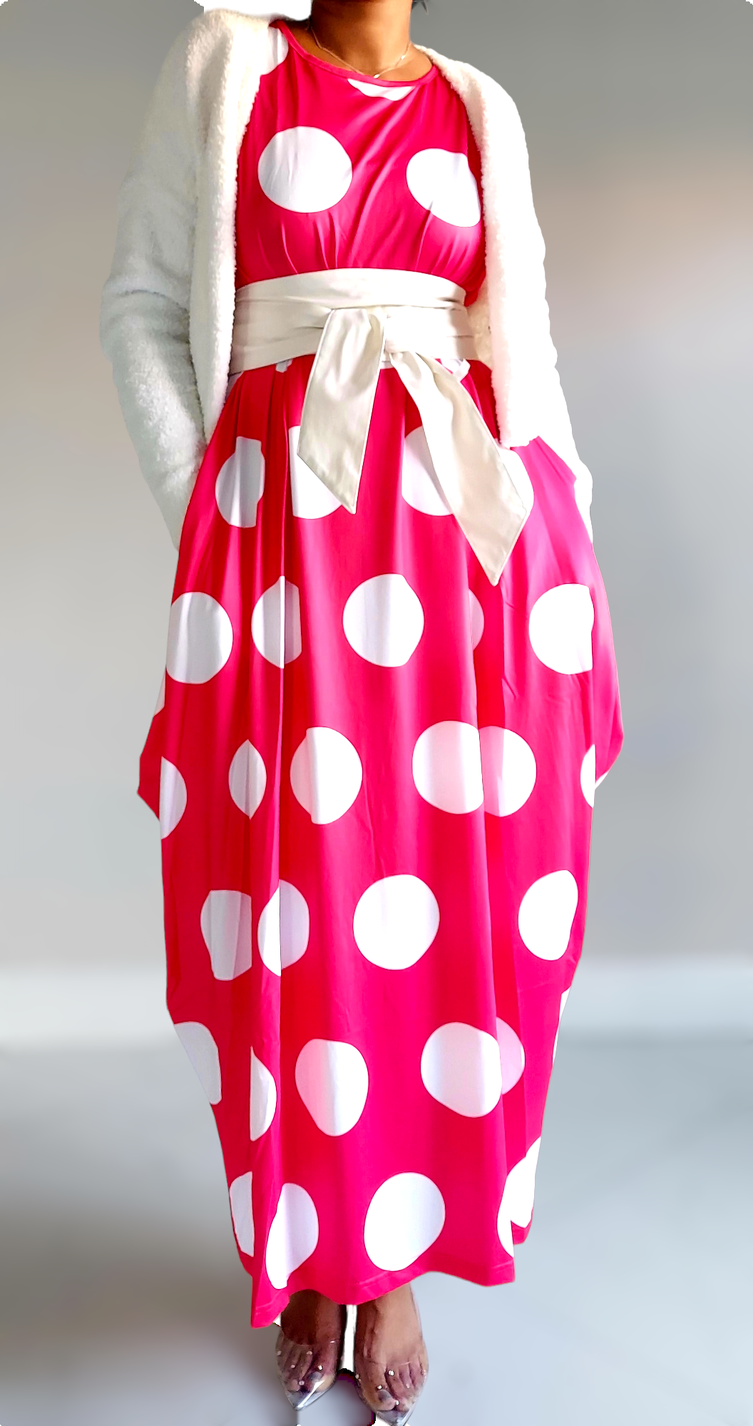 Bubble Dress Red & White Polkadot