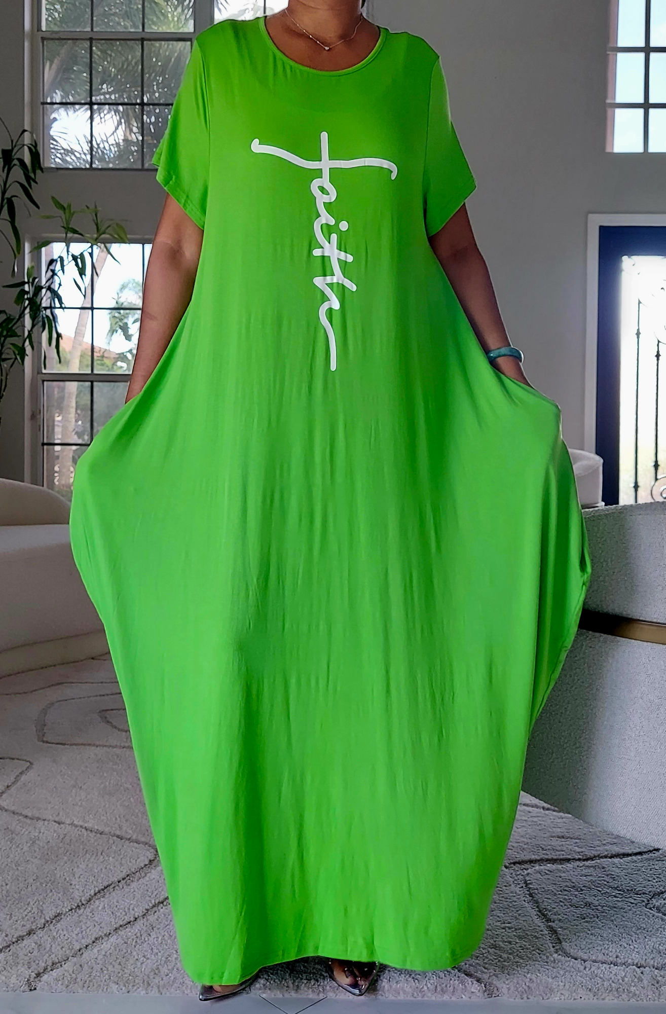 Faith Bubble  Jersey  Dress/Short Sleeve/ Bright Green 2022SS