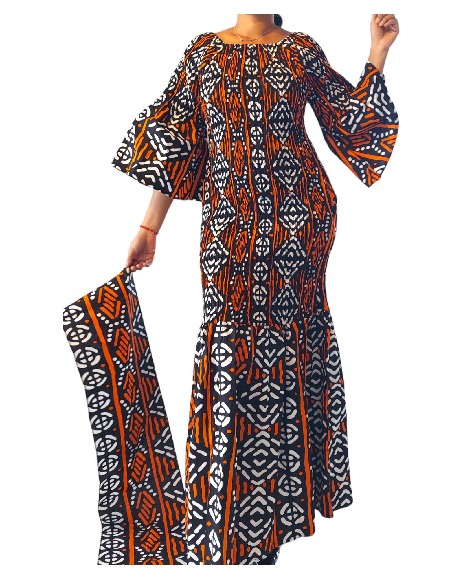 Smock Mermaid Dress - Tribal Print