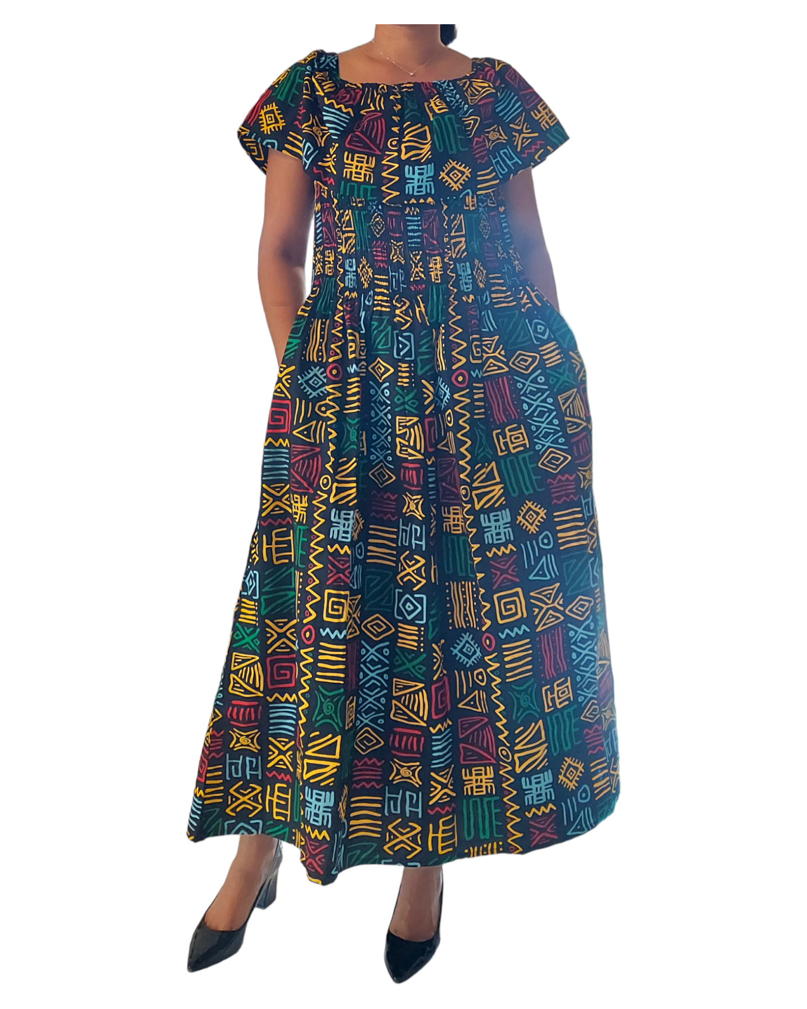 3014L Long Tube Maxi Dress- Rasta