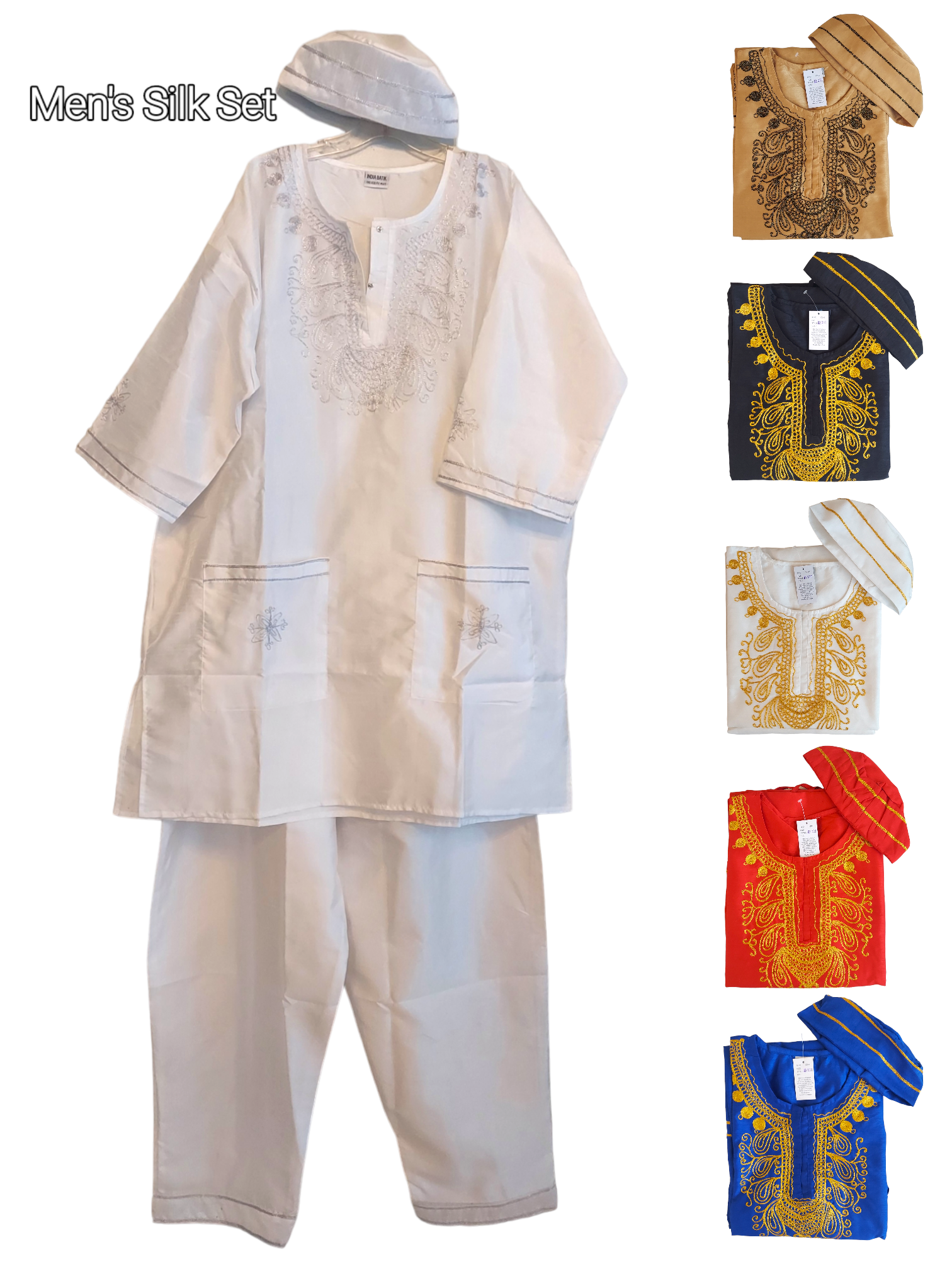 Men's 3Pcs Silk Embroidery Set