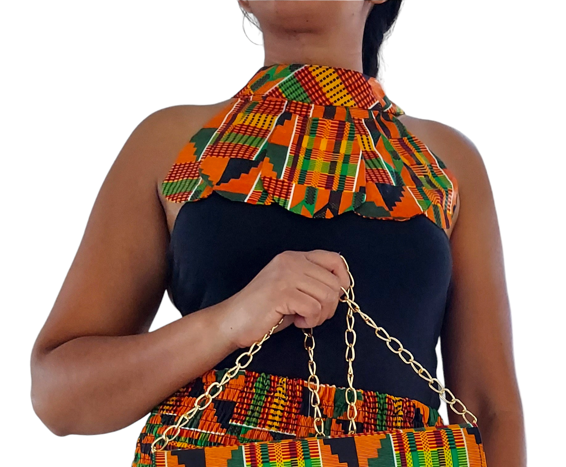 Harem Pant / Bib Necklace / Clutch / Kente- 21