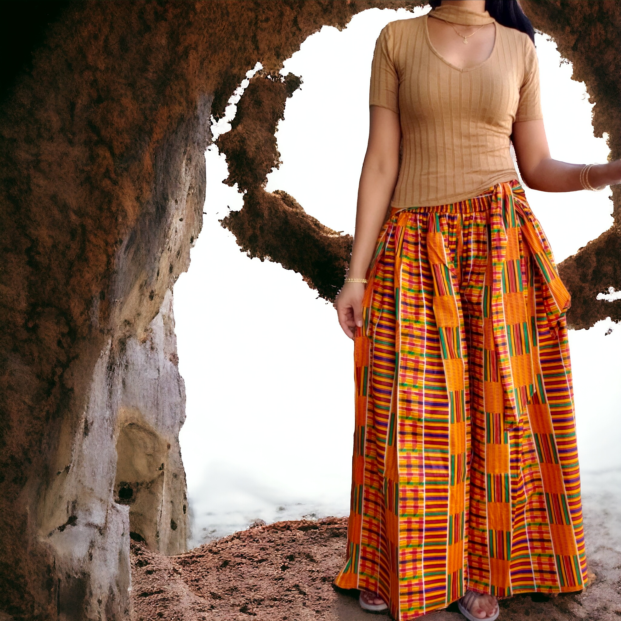 PL20  WOMAN PALAZZO PANT / KENTE