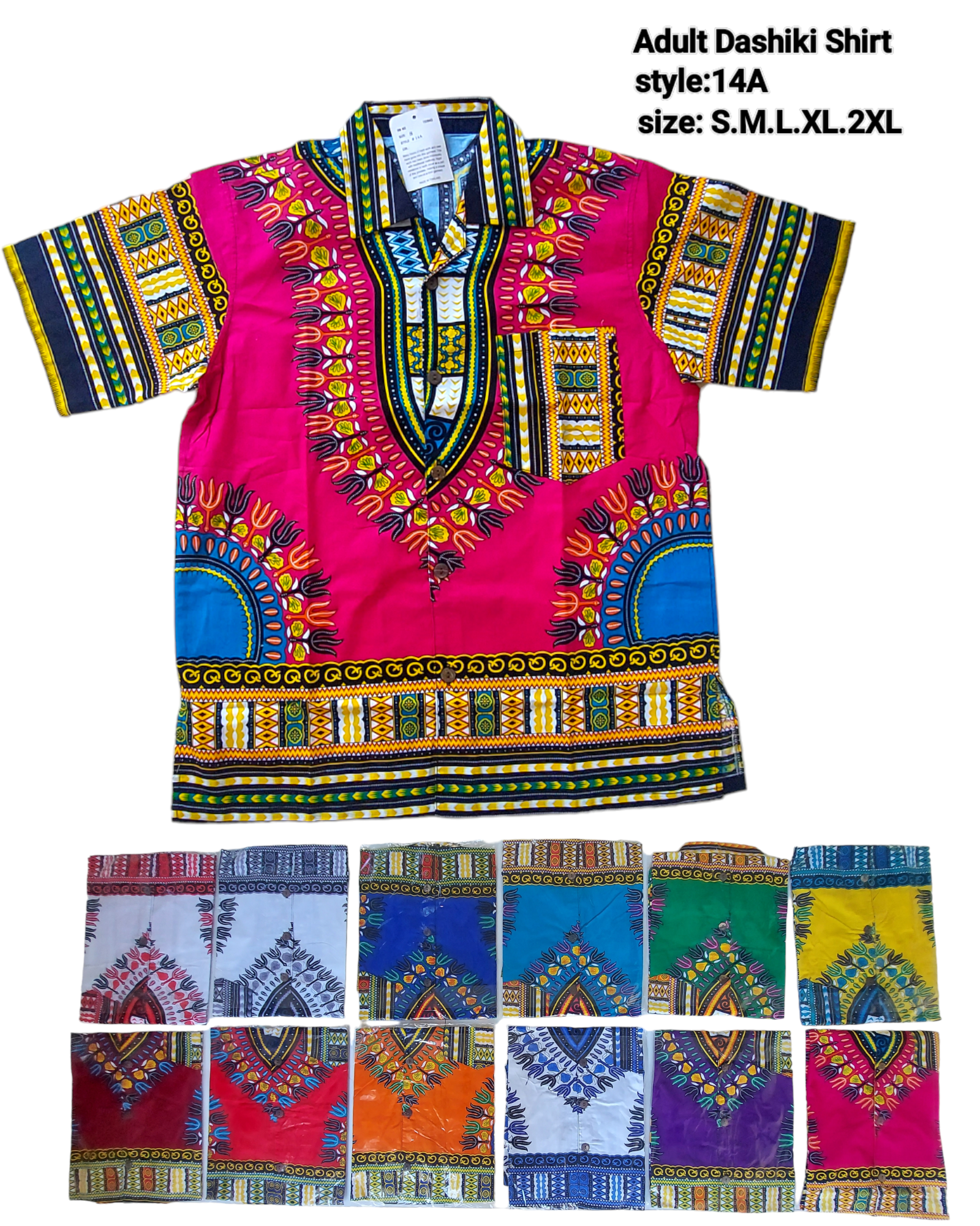 Dashiki Button Down Shirt/ Unisex