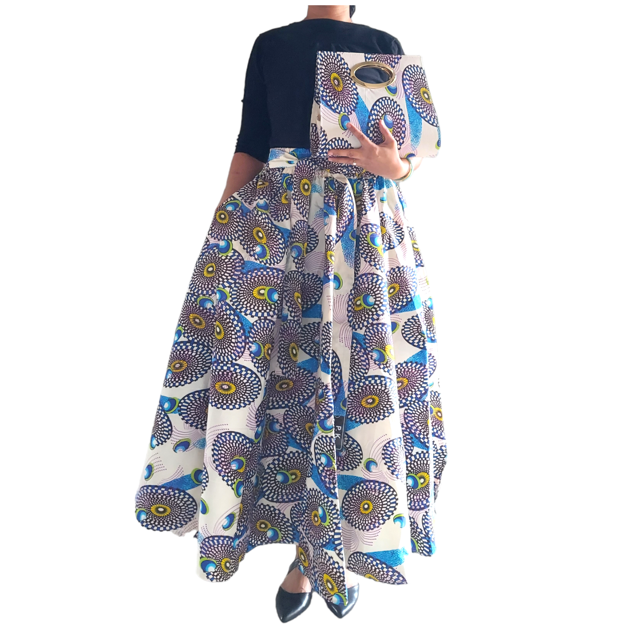 1003 Combo Long Skirt & Pocketbook Set