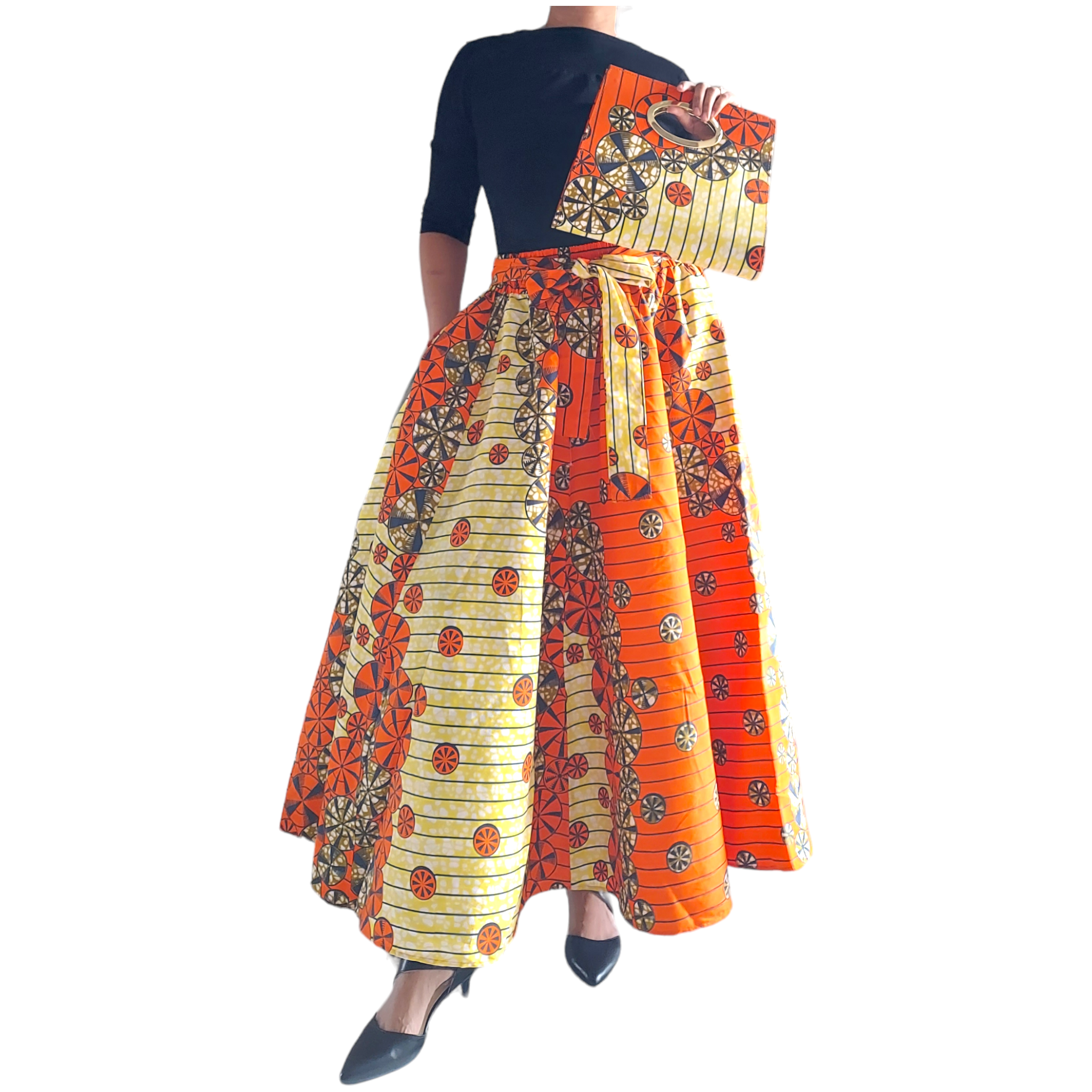 1003 Combo Long Skirt & Pocketbook Set