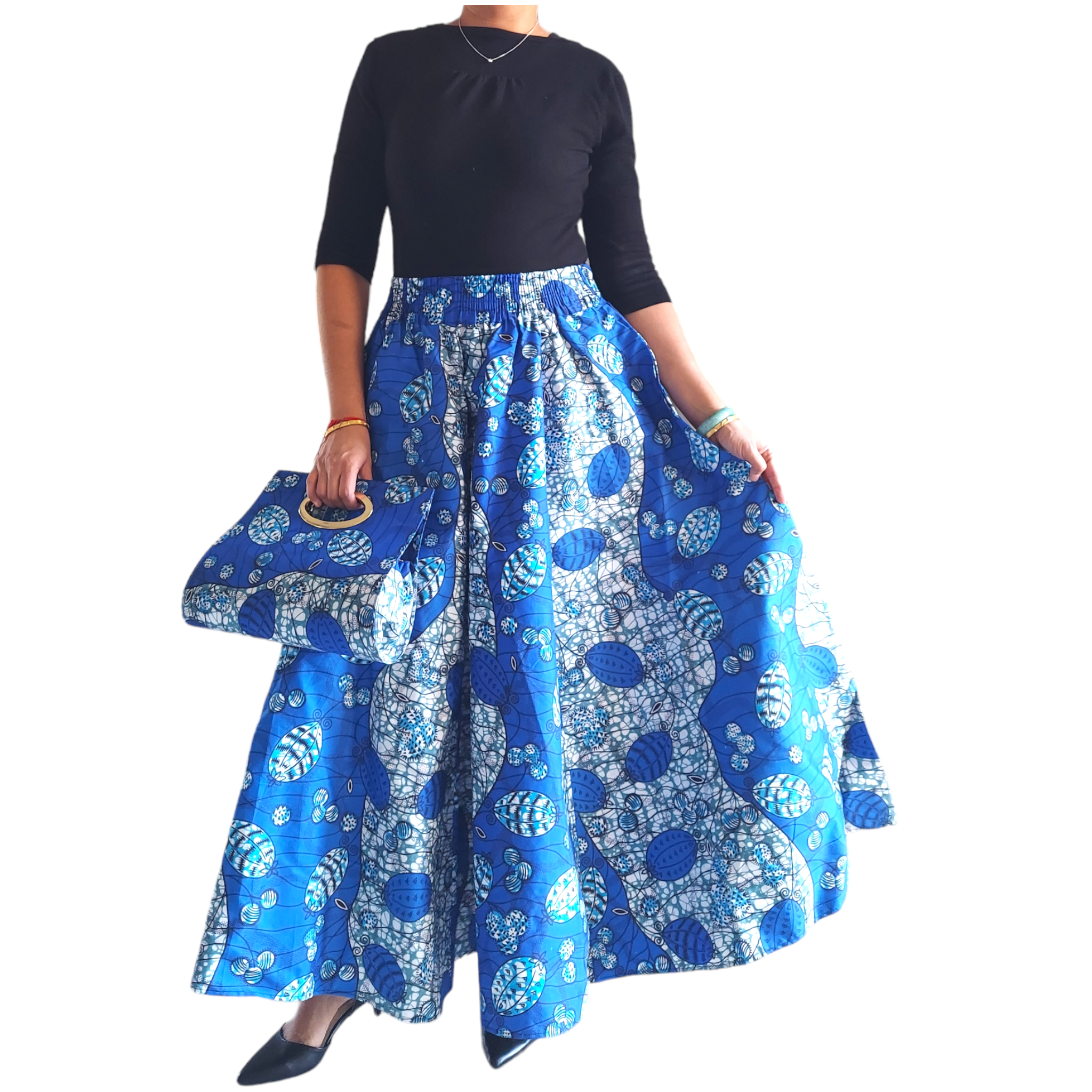 1003 Combo Long Skirt & Pocketbook Set