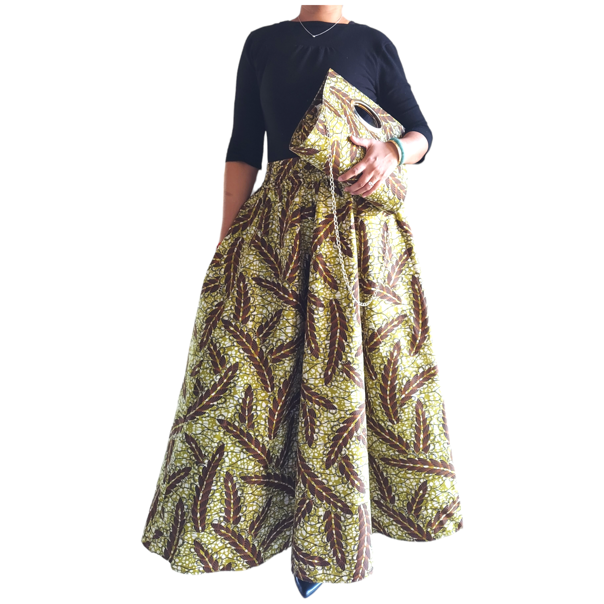 1003 Combo Long Skirt & Pocketbook Set