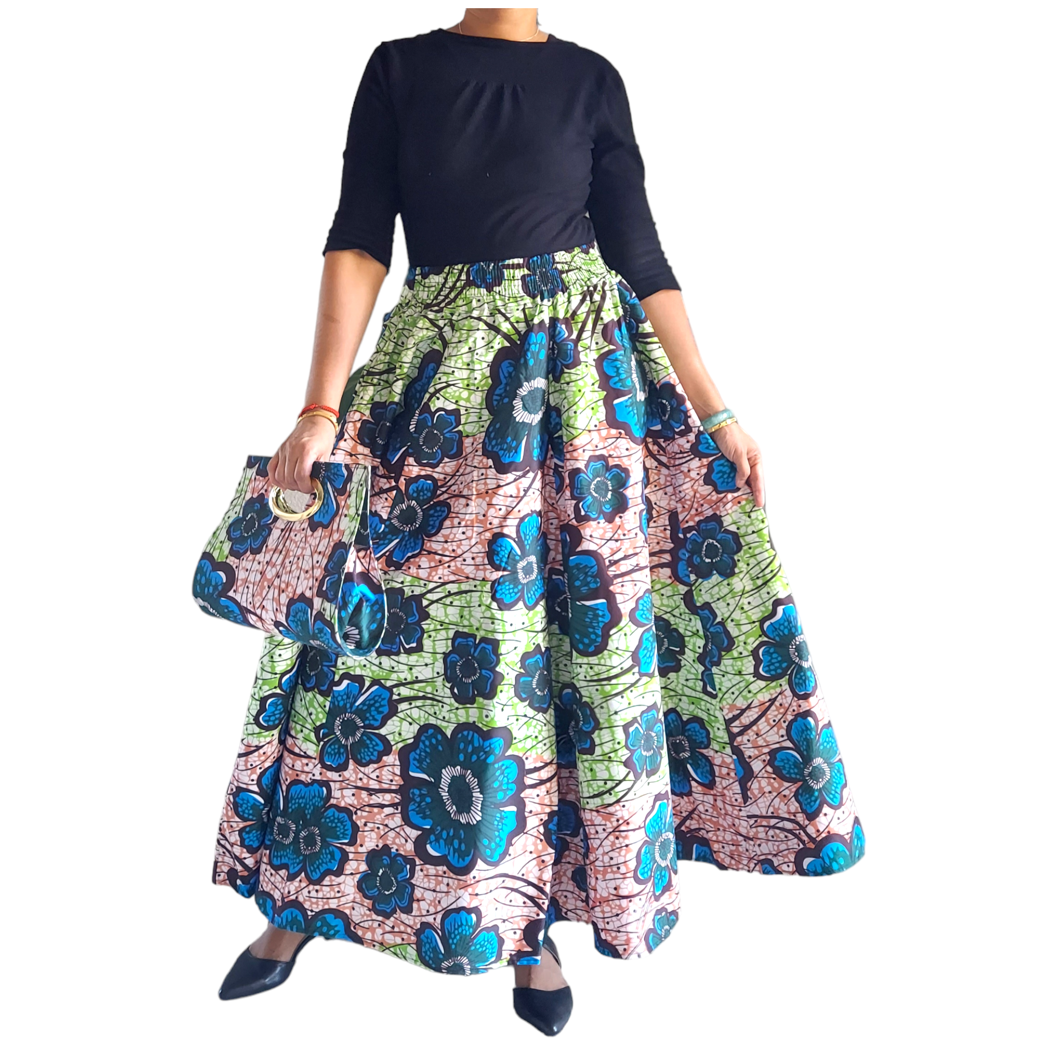 1003 Combo Long Skirt & Pocketbook Set