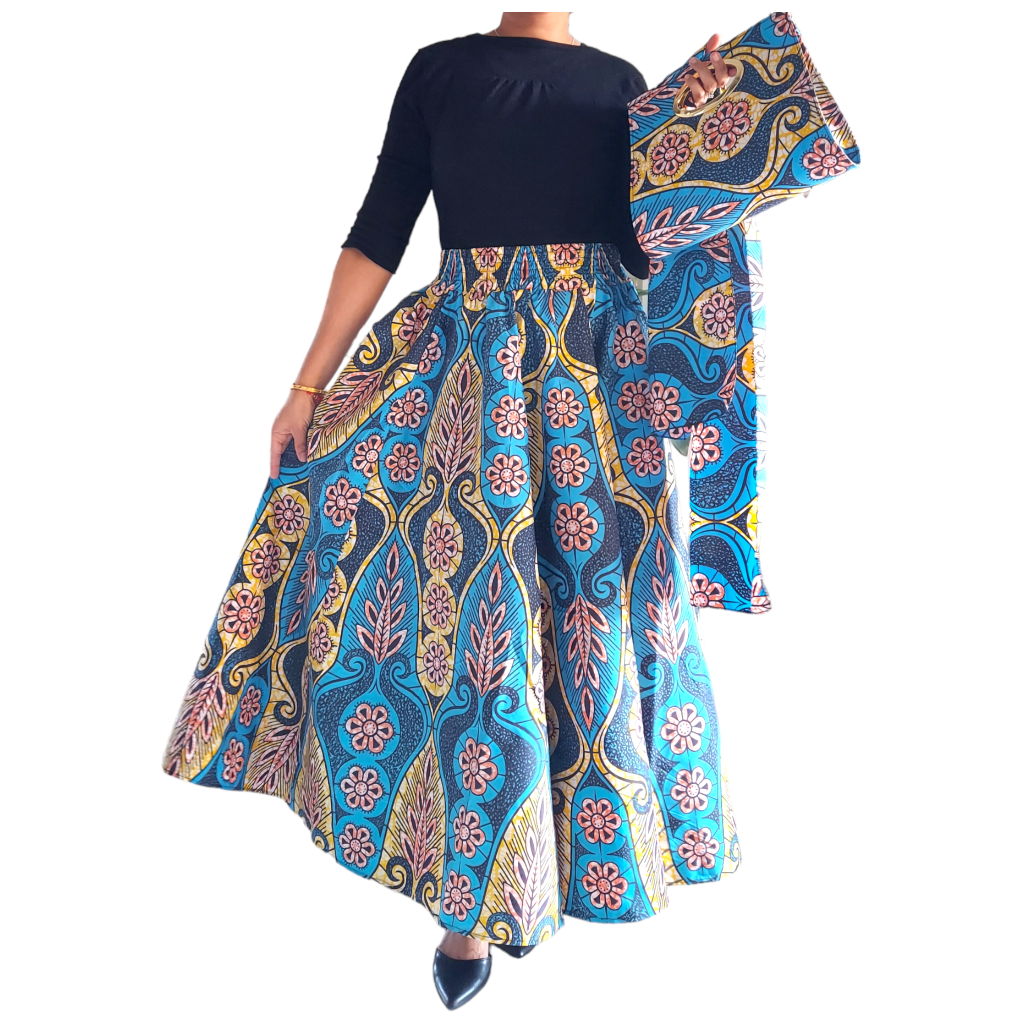 1003 Combo Long Skirt & Pocketbook Set