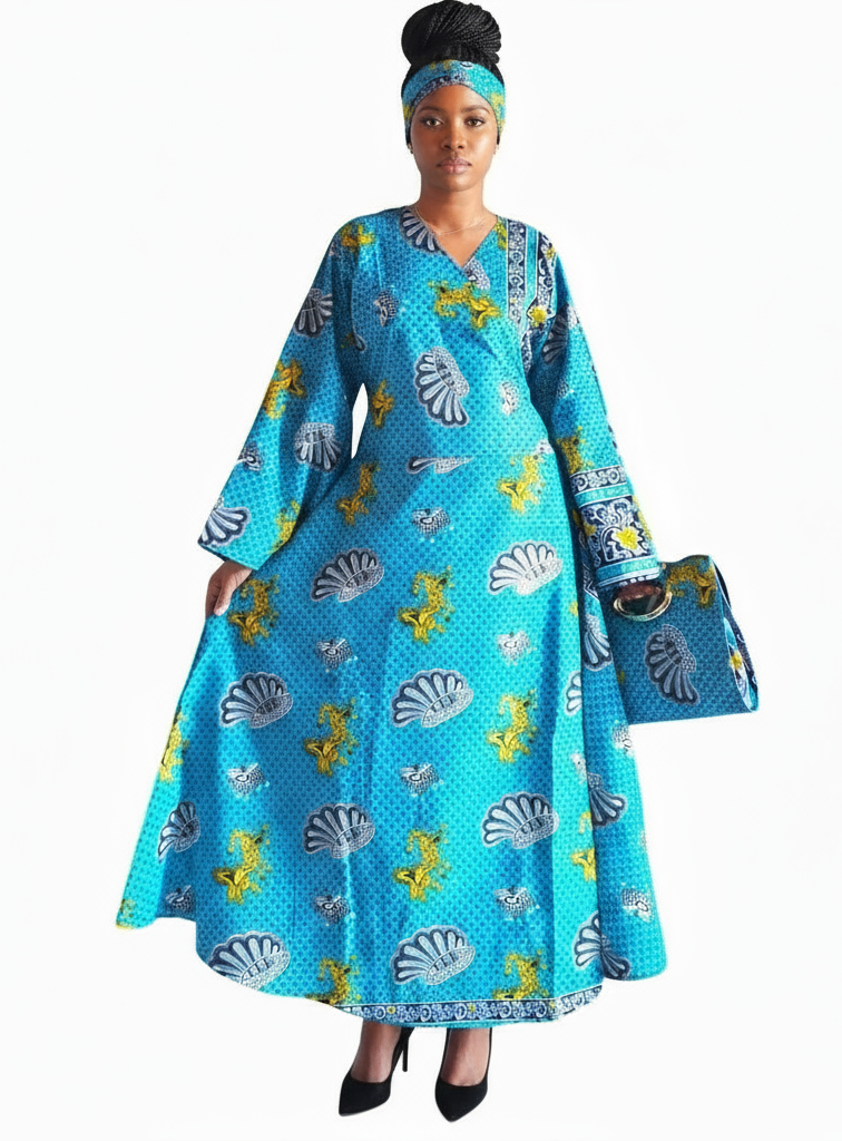Combo - Long Wrap Dress + Pocketbook Set4 1014