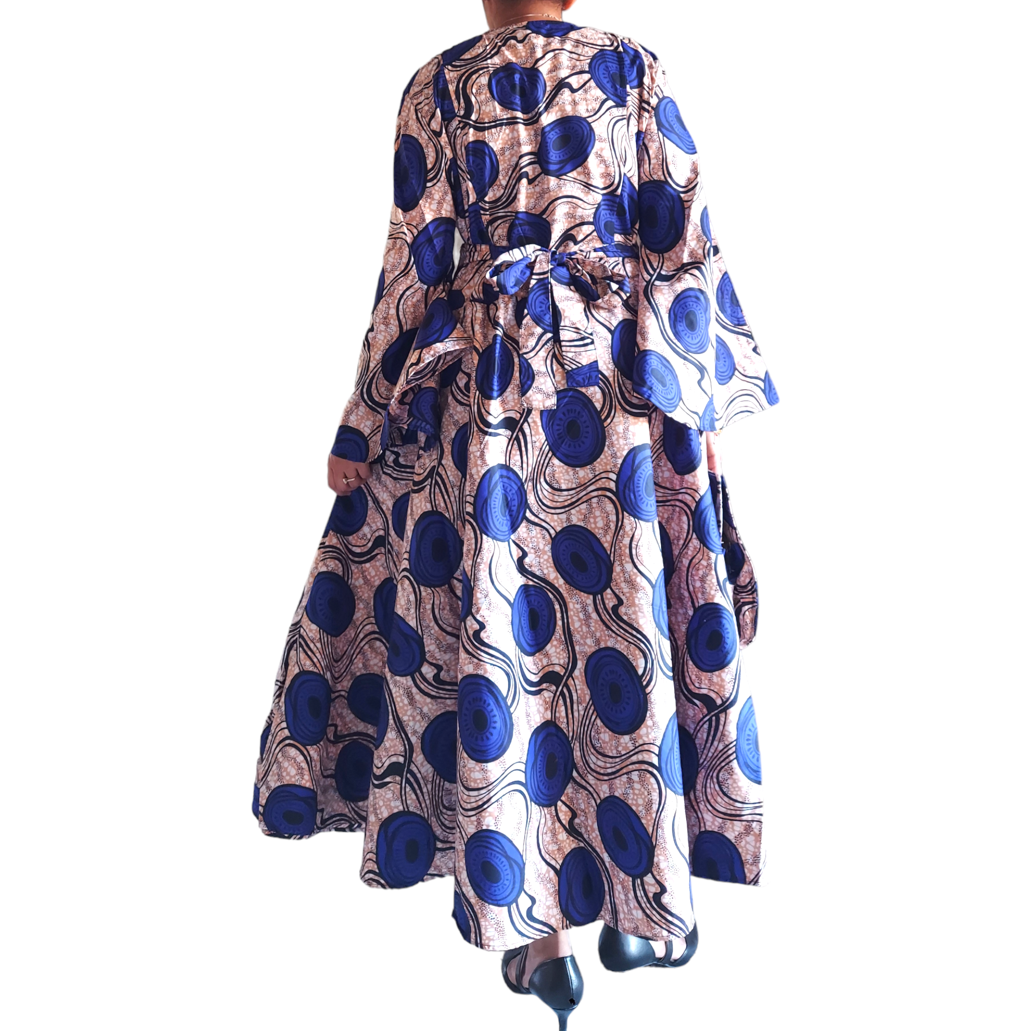 1014 Combo - Long Wrap Dress + Pocketbook Set