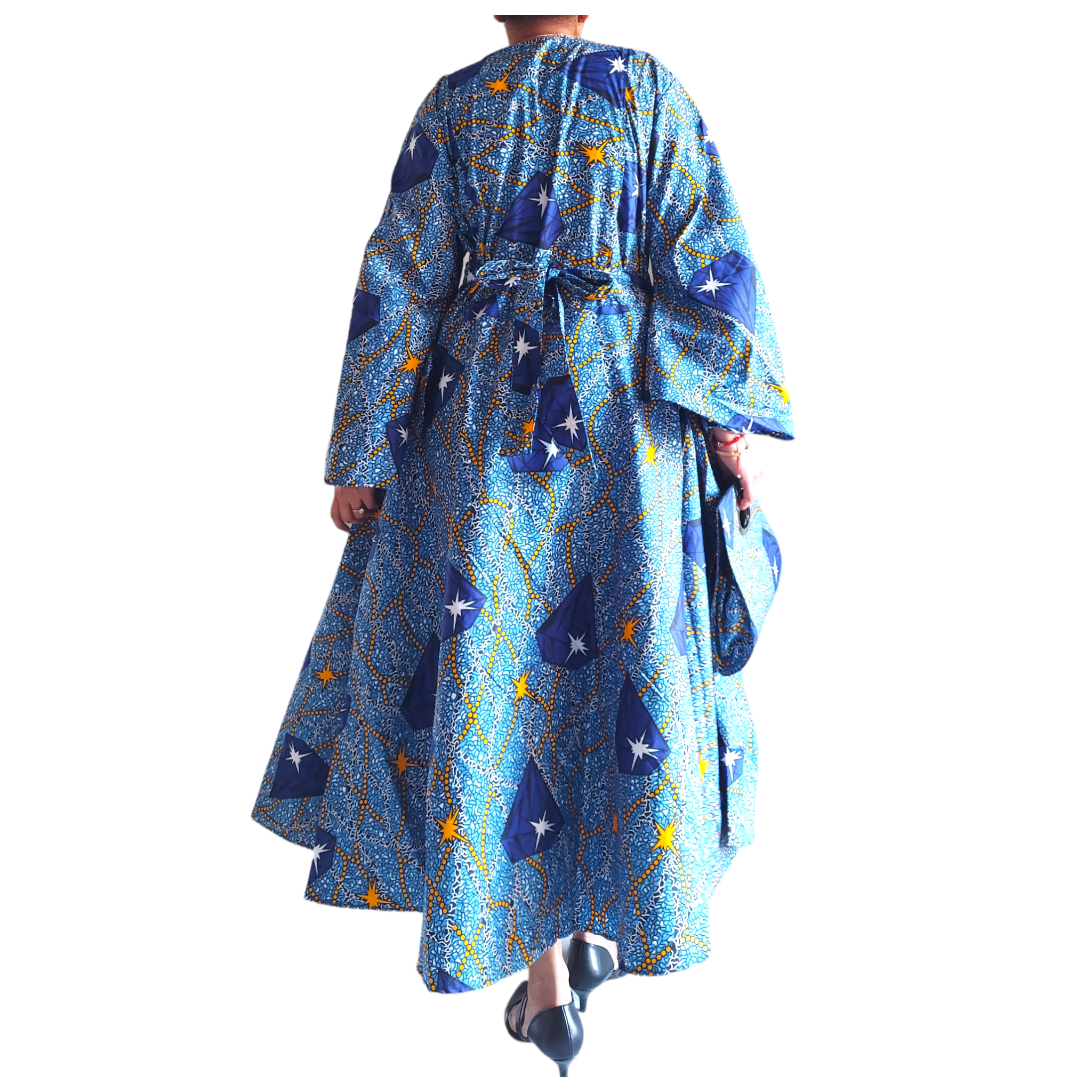 1014 Combo - Long Wrap Dress + Pocketbook Set