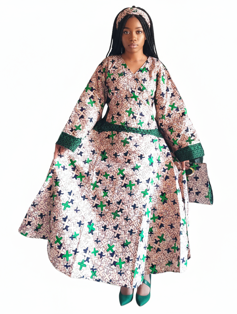 Combo - Long Wrap Dress + Pocketbook Set2 1014