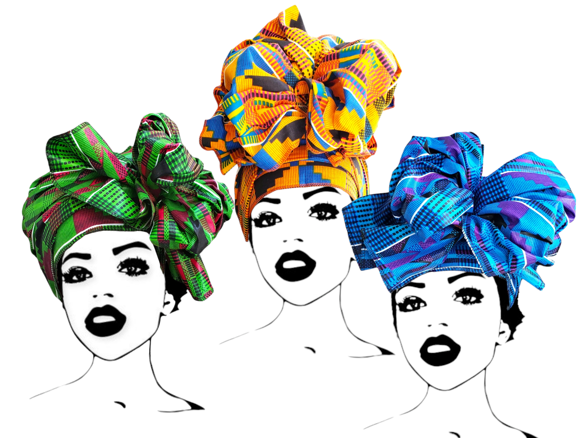 Scarf Headwrap/ African Kente Print