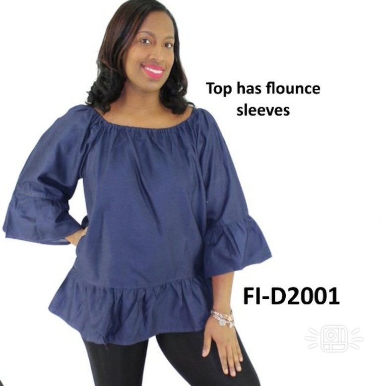 FL-2015 Woman blouse / blue denim