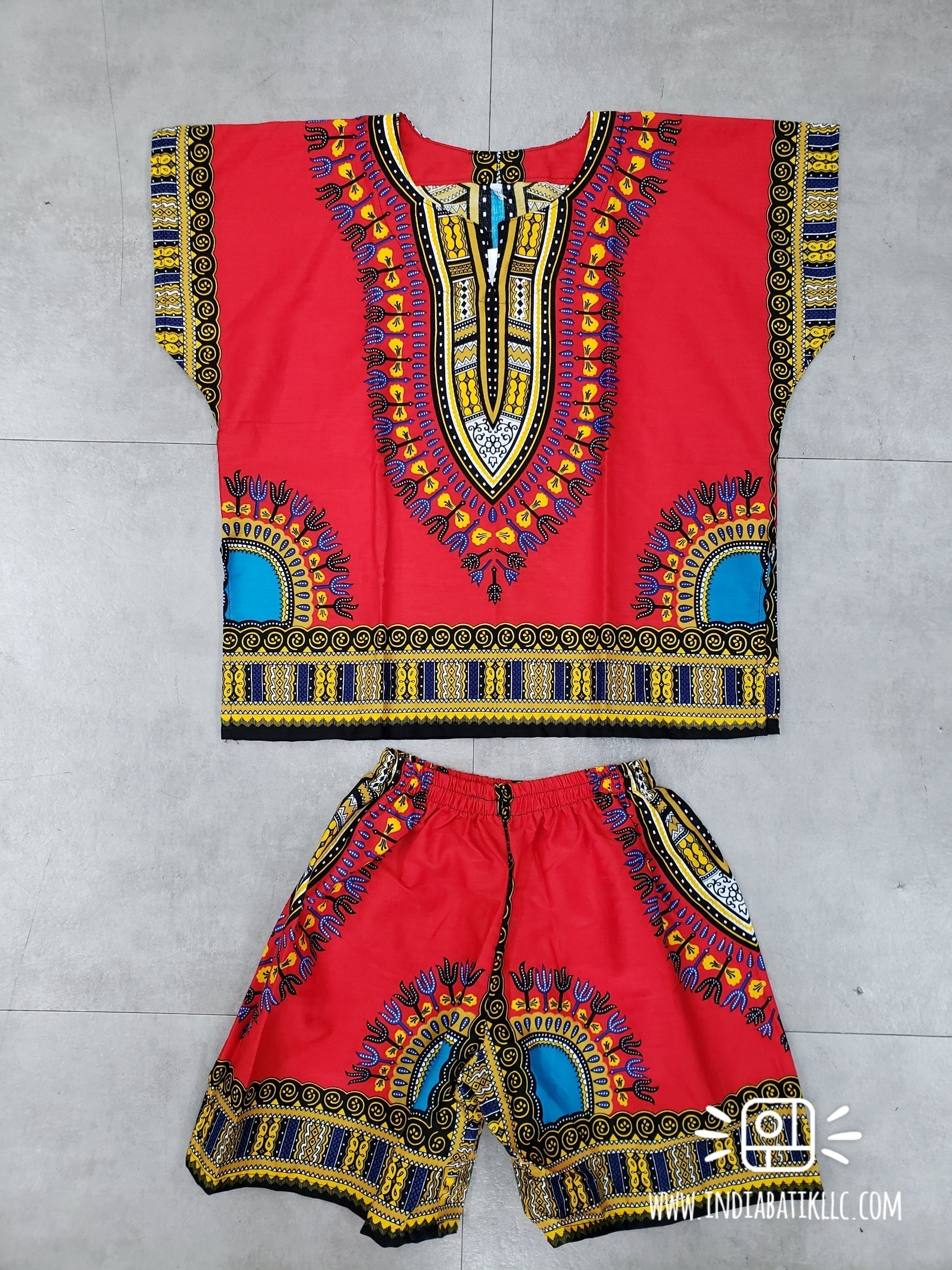 Kids Shorts Set- Dashiki