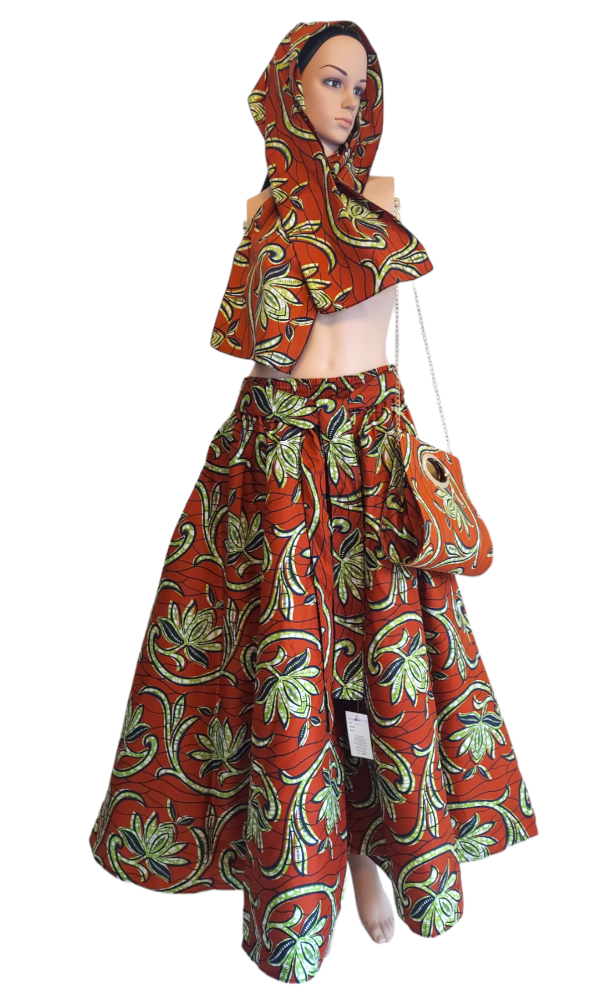 1003 Combo Long Skirt & Pocketbook Set