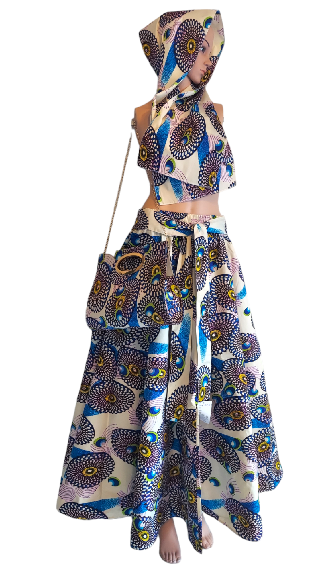 1003 Combo Long Skirt & Pocketbook Set