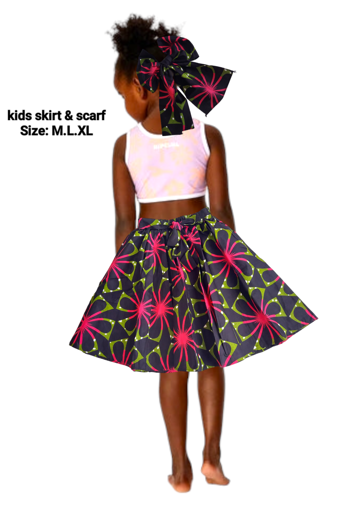 Kids / Girls  Skirt & Scarf Set-Floral