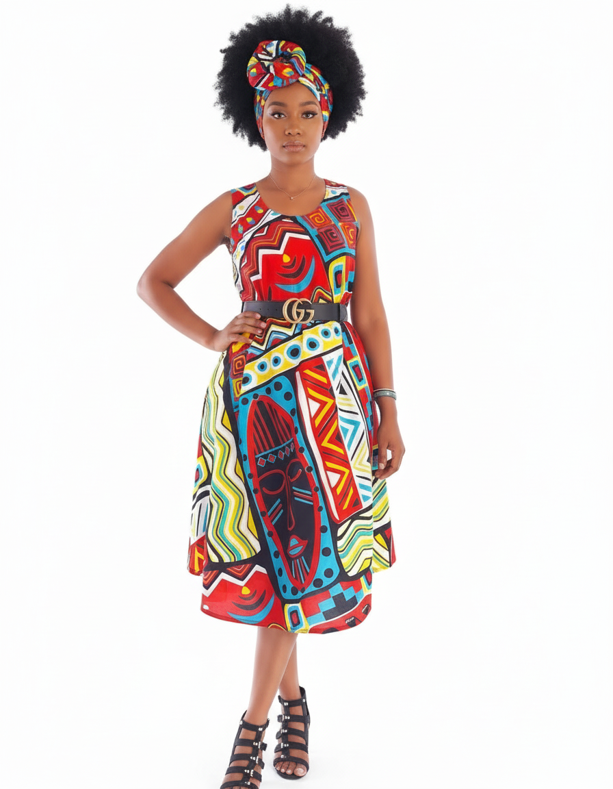1691 Umbrella Dress/ Beach Dress/ Tribal Print