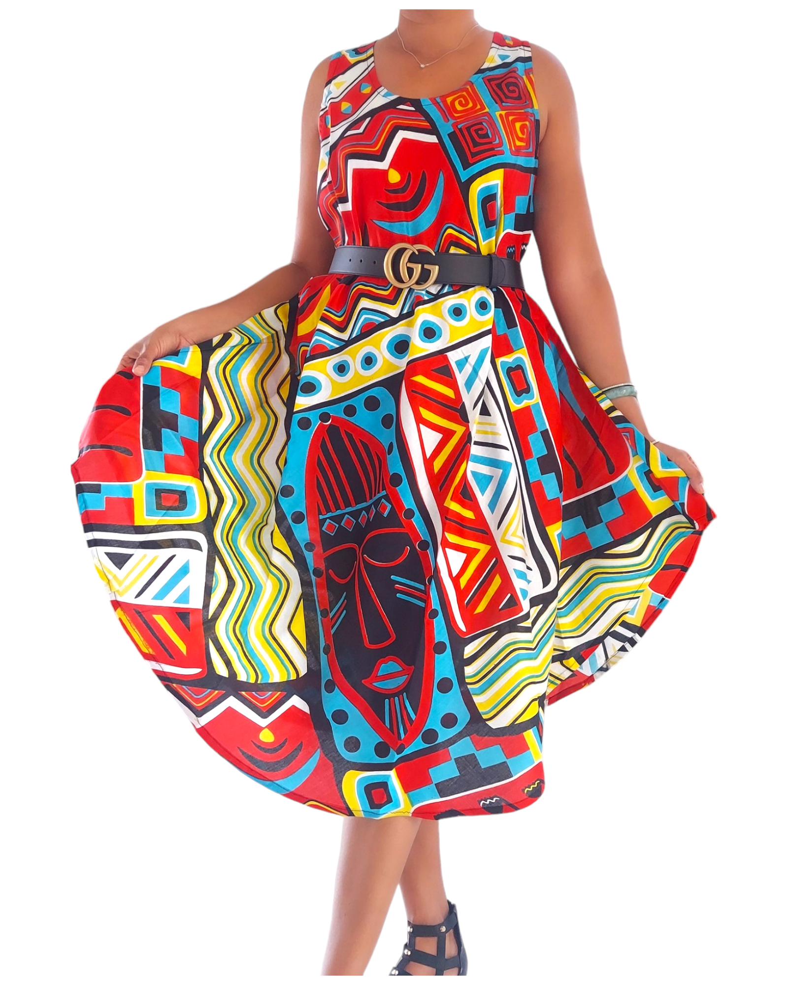 1691 Umbrella Dress/ Beach Dress/ Tribal Print