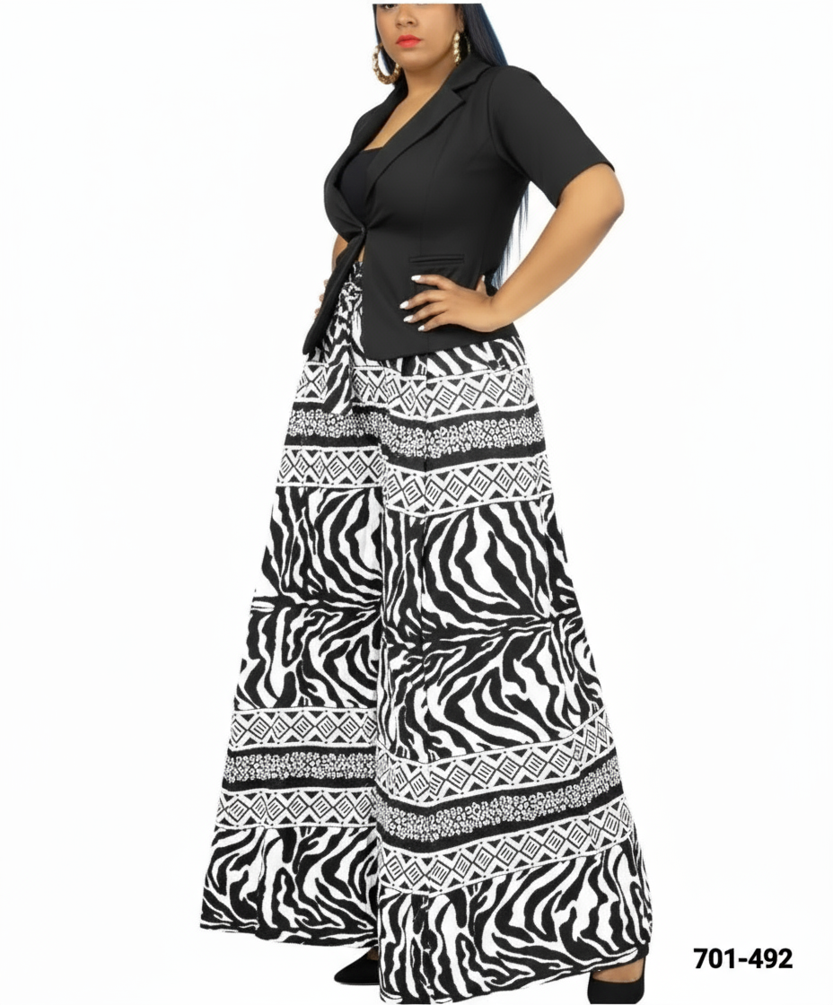 Long Palazzo  Leopard Print- 701