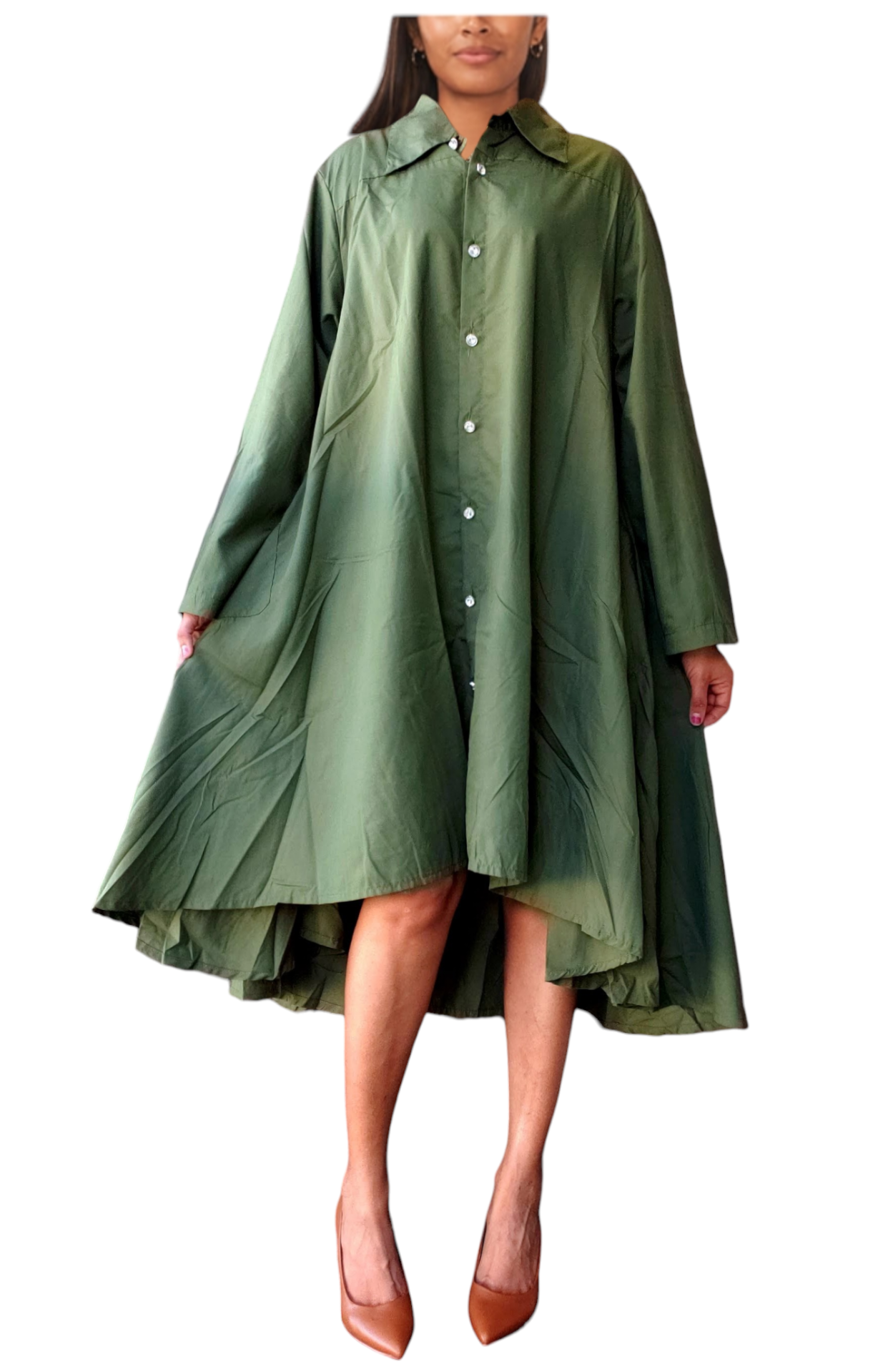 7042 Swing Dress - Olive