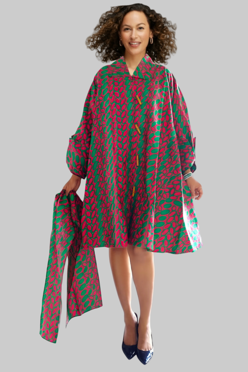 243- Short  Dress / Blouse -Pink/ Green2