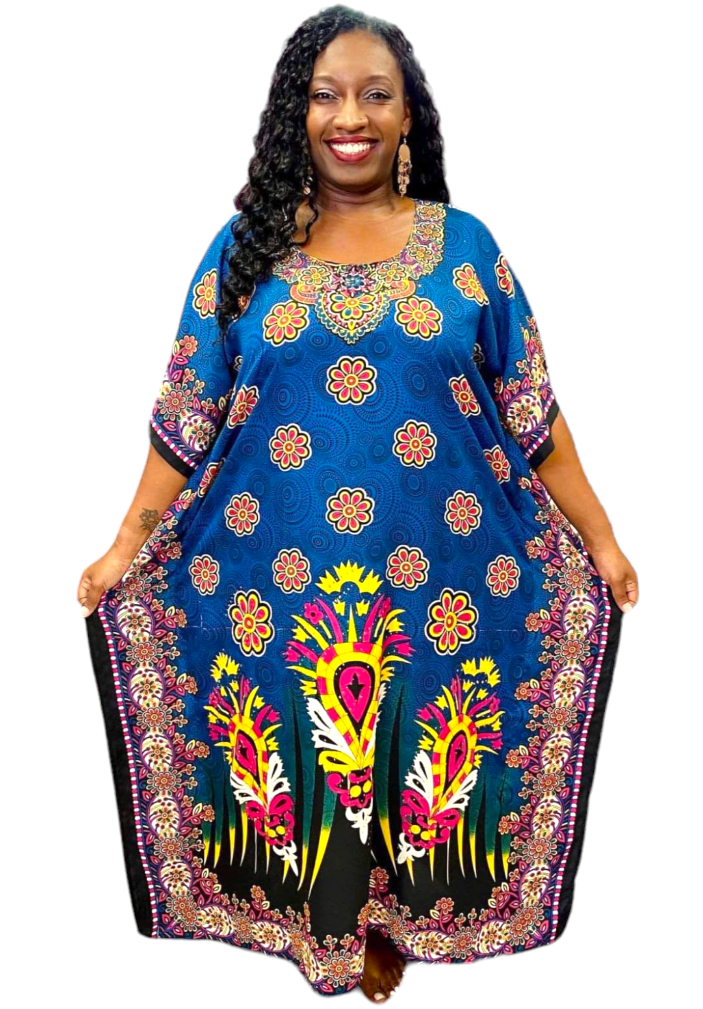 Women Floral / Sequin Embellished Kaftan Dress