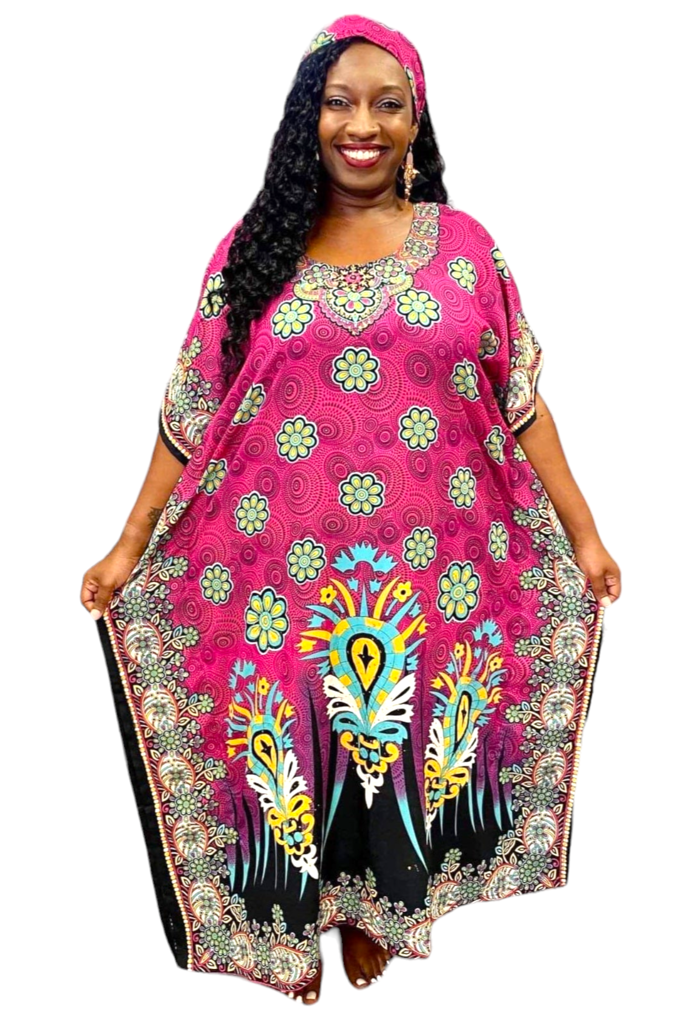 Women Floral / Sequin Embellished Kaftan Dress