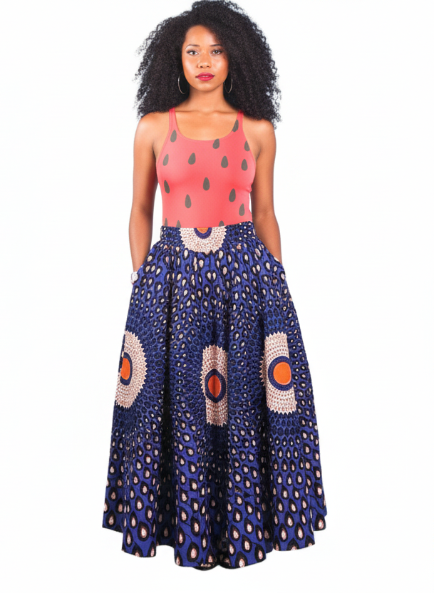 7001 Long Skirt- Royal Blue