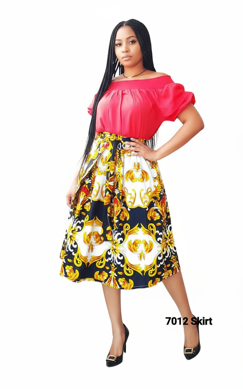 7012- Woman Mid Length Maxi Skirt- Vintage