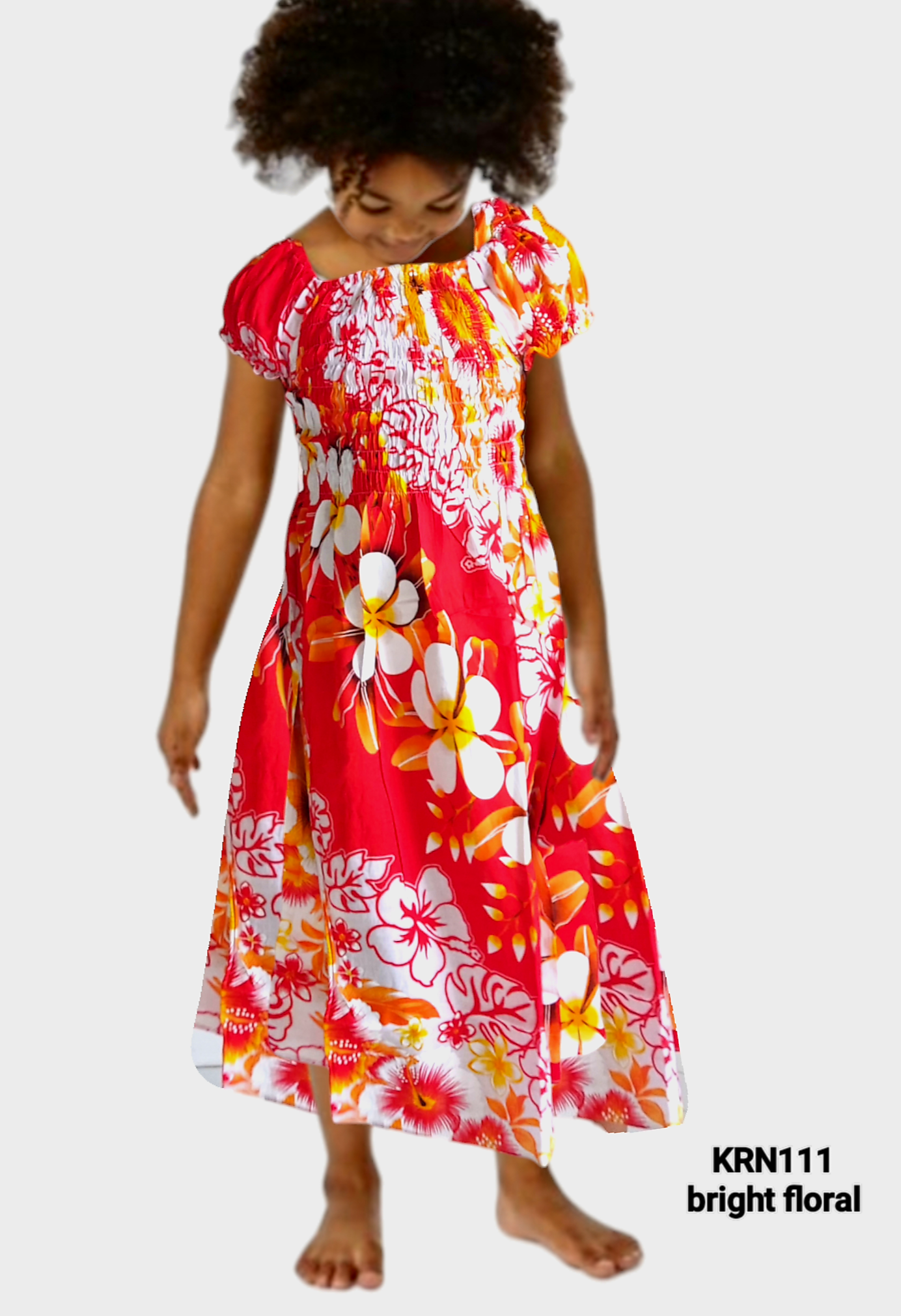 KRN111 -  Kids/ Girls Hawaiian Dress /Bright