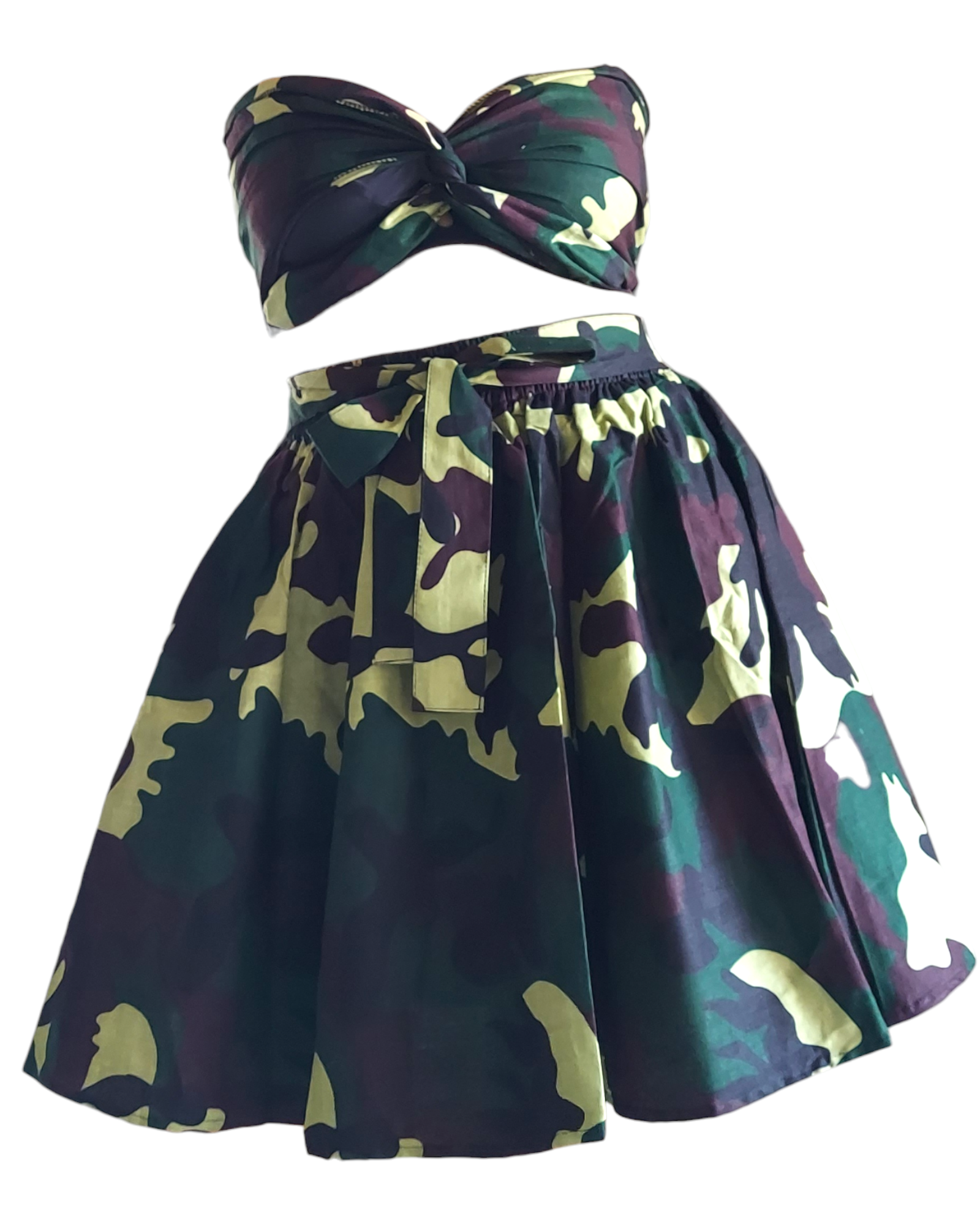 524 Short skirt / Scarf - Camouflage Green