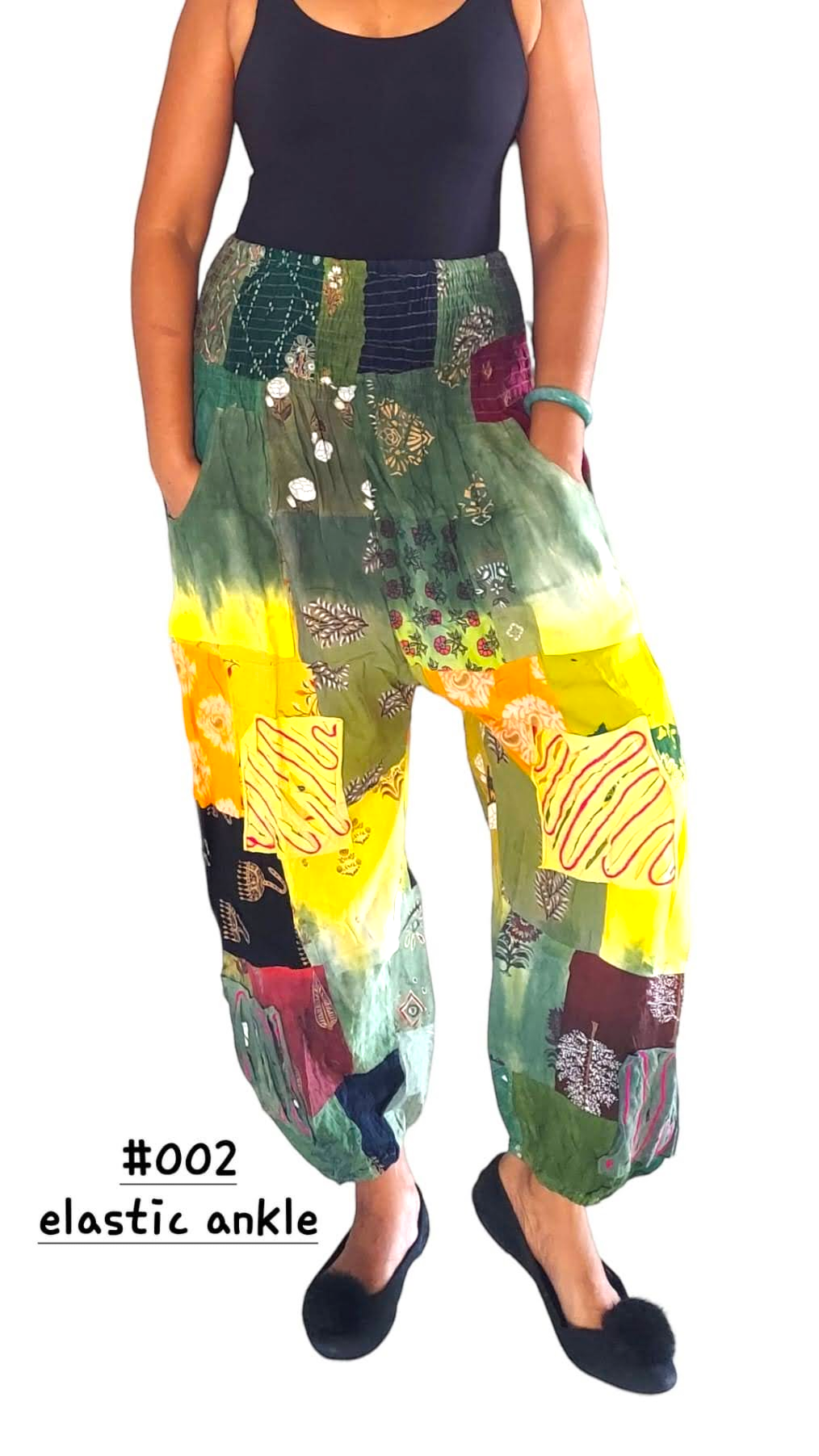 Patch Pants/Cotton Yoga pants/ Hippie Boho Pants - 002E