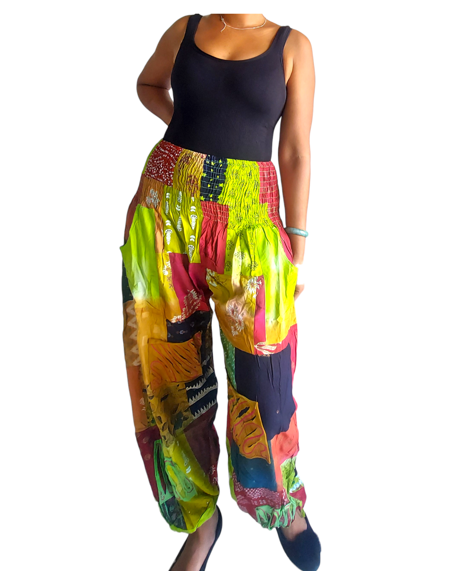 Patch Pants/Cotton Yoga pants/ Hippie Boho Pants - 003S